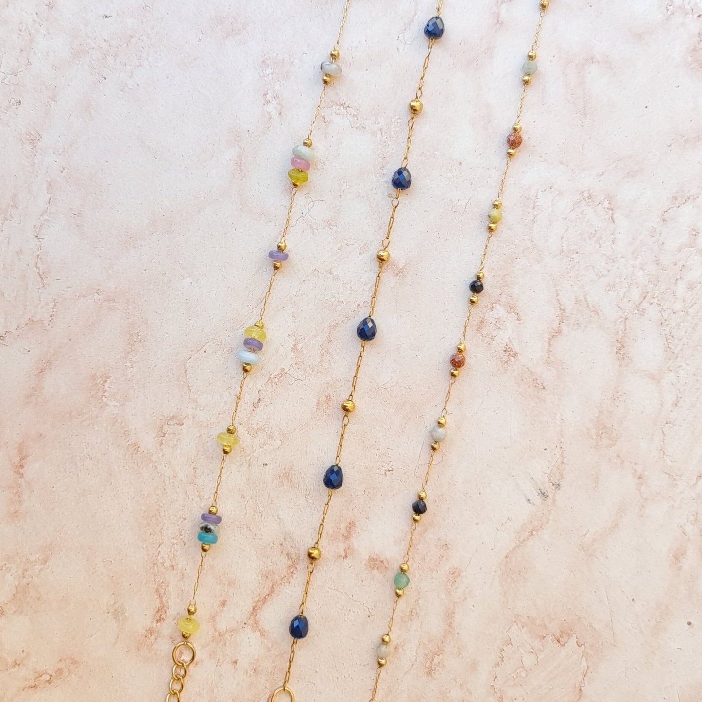 Stainless Steel Slim Bracelets / Anklets With Stones