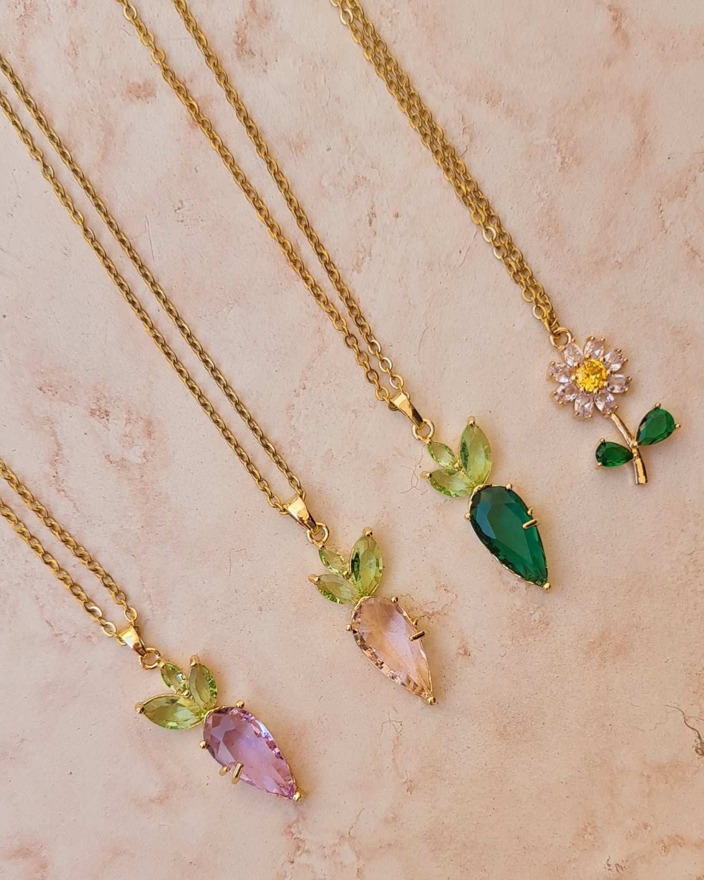 Stainless Steel Chains With Zircon Pendants