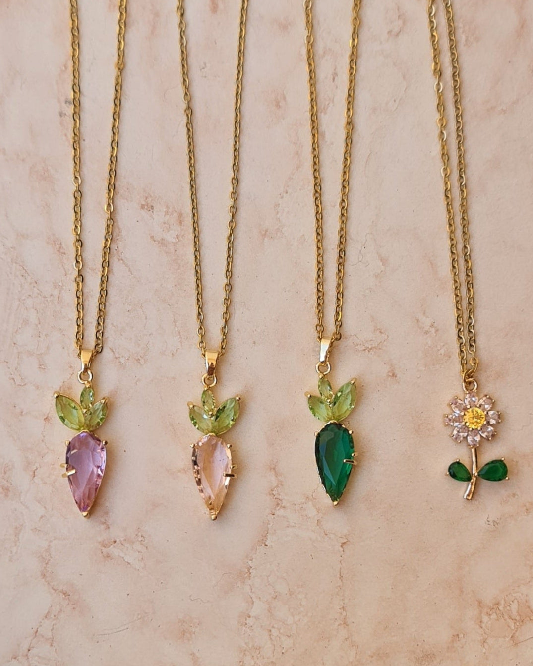 Stainless Steel Chains With Zircon Pendants