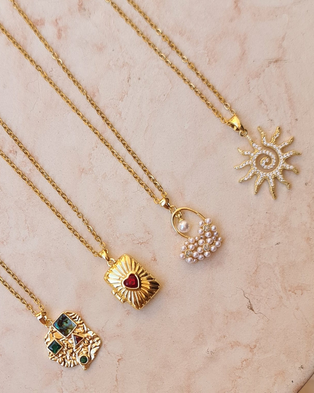 Stainless Steel Chains With Zircon Pendants