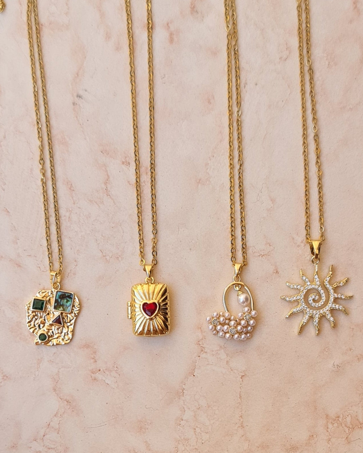 Stainless Steel Chains With Zircon Pendants
