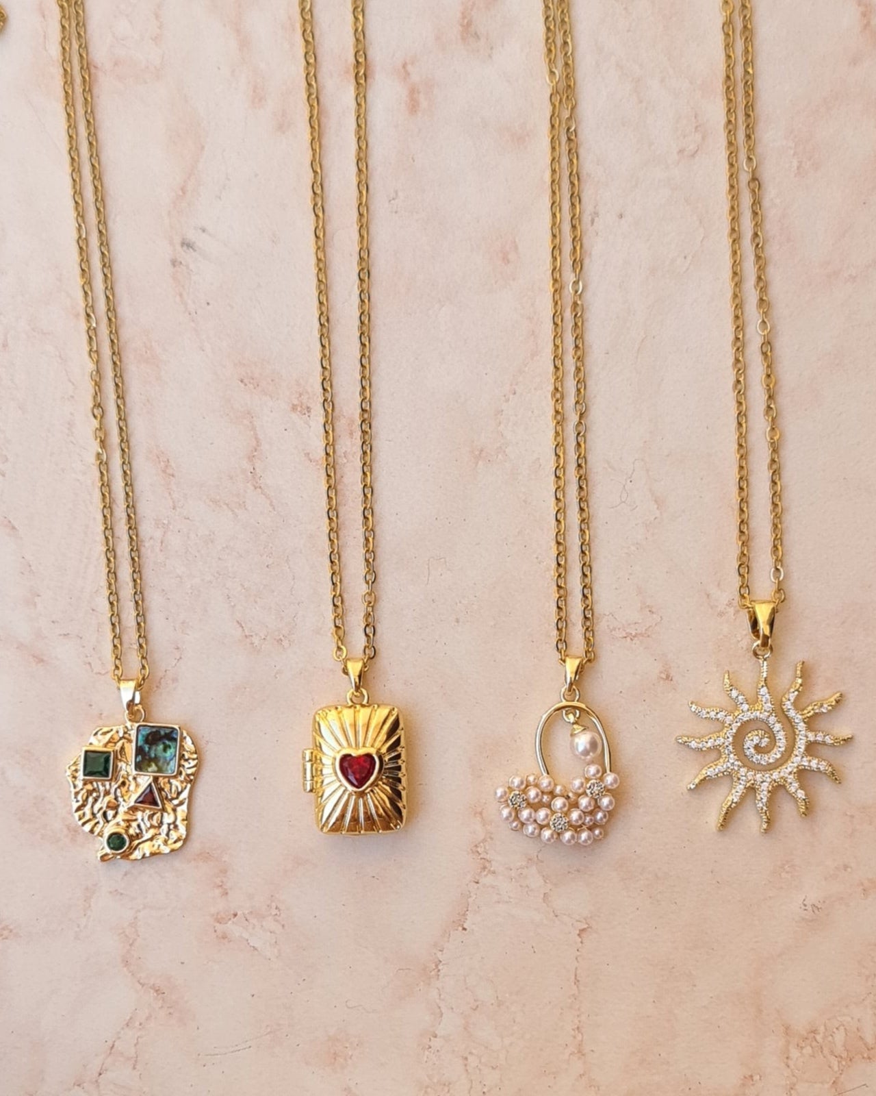 Stainless Steel Chains With Zircon Pendants