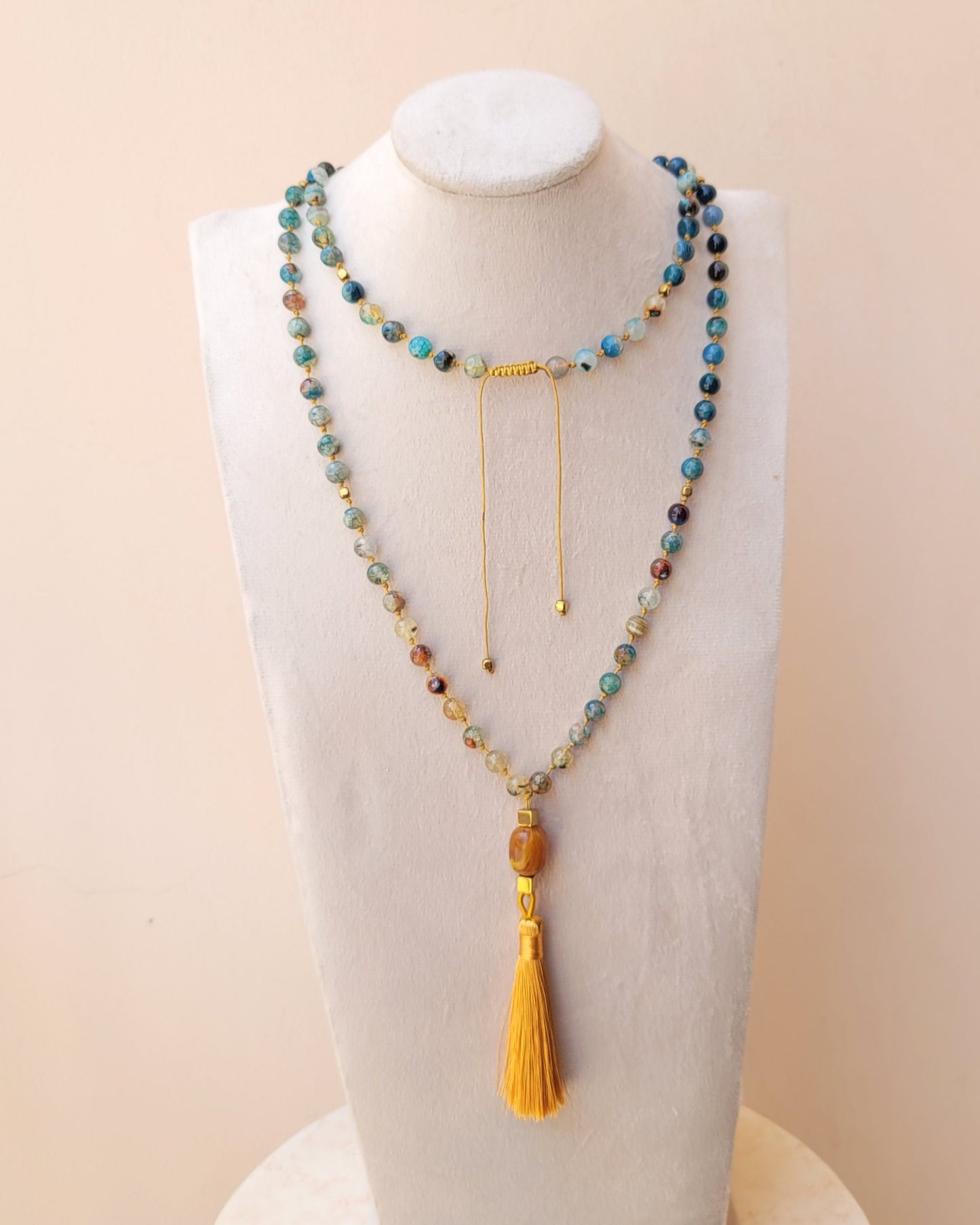 Extra Long Thread 99 Agate Sebha / Necklace / Multilayer Bracelet