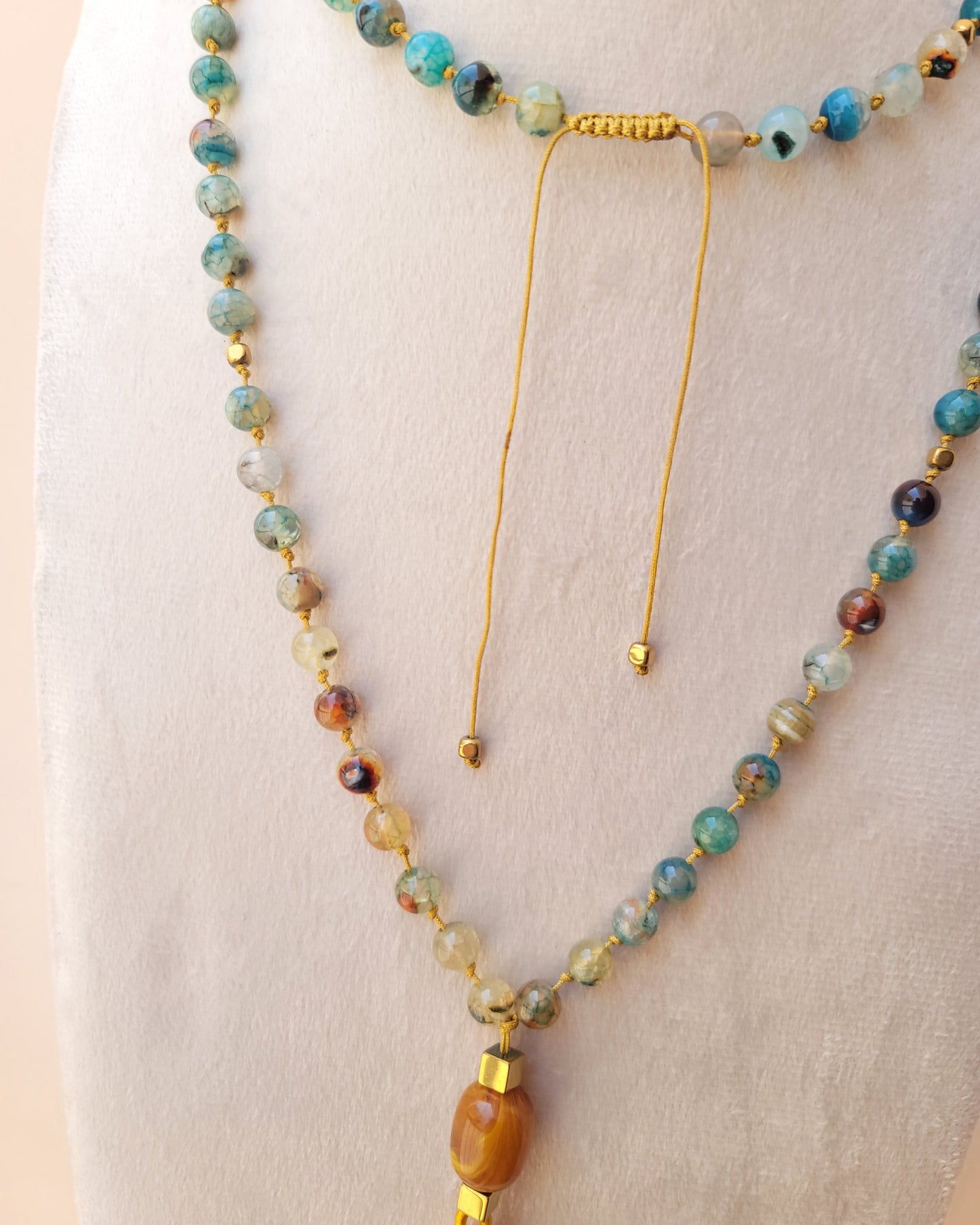 Extra Long Thread 99 Agate Sebha / Necklace / Multilayer Bracelet
