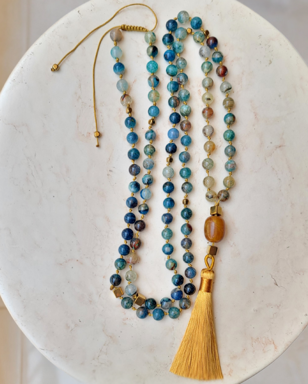 Extra Long Thread 99 Agate Sebha / Necklace / Multilayer Bracelet
