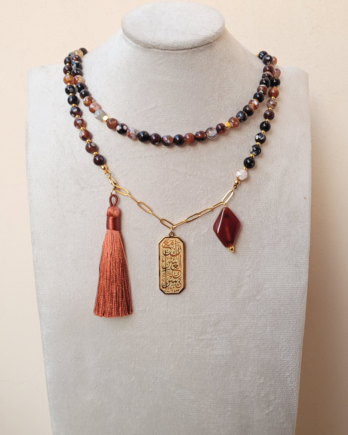 99 Wearable Long Agate Sebha / Necklace