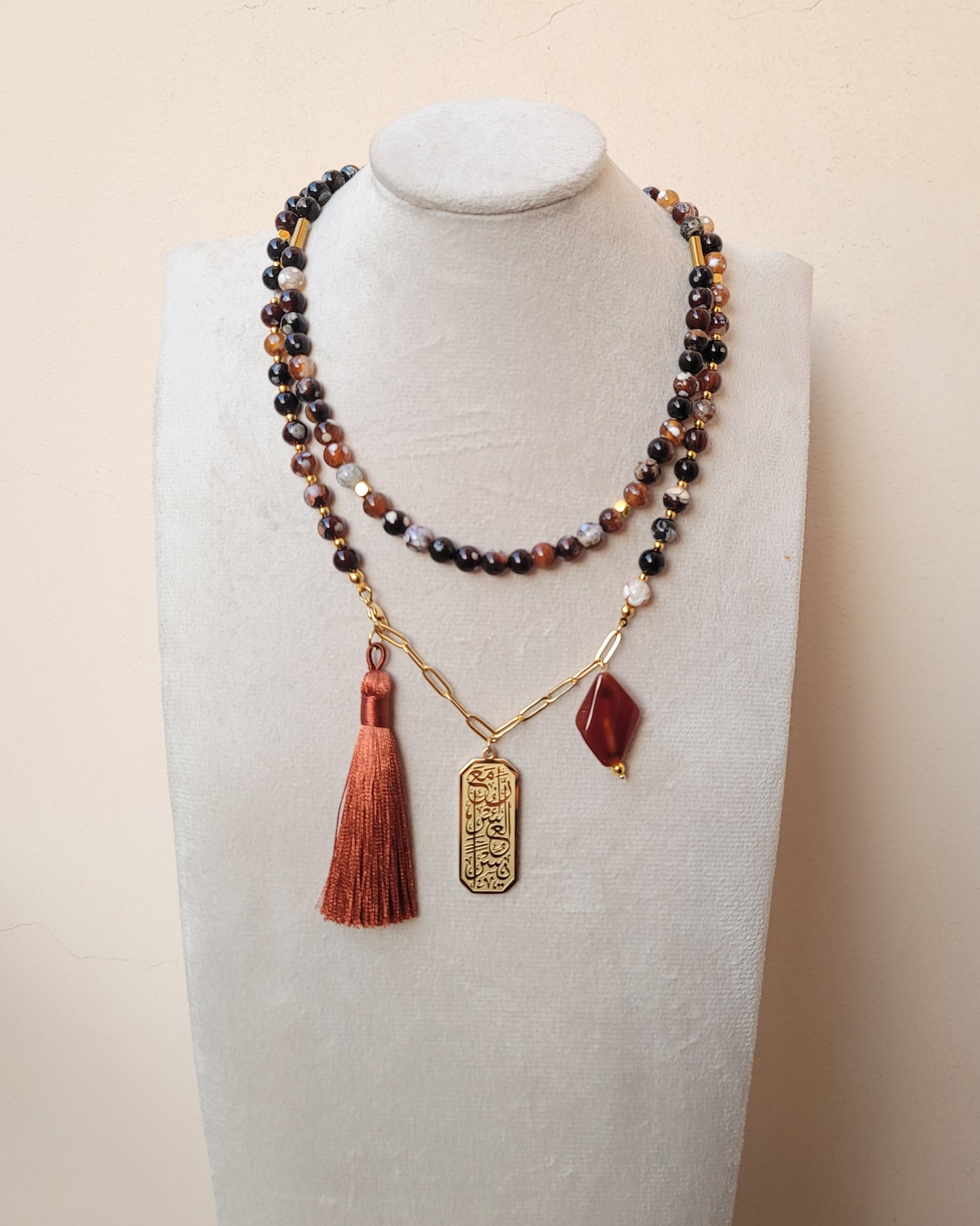99 Wearable Long Agate Sebha / Necklace