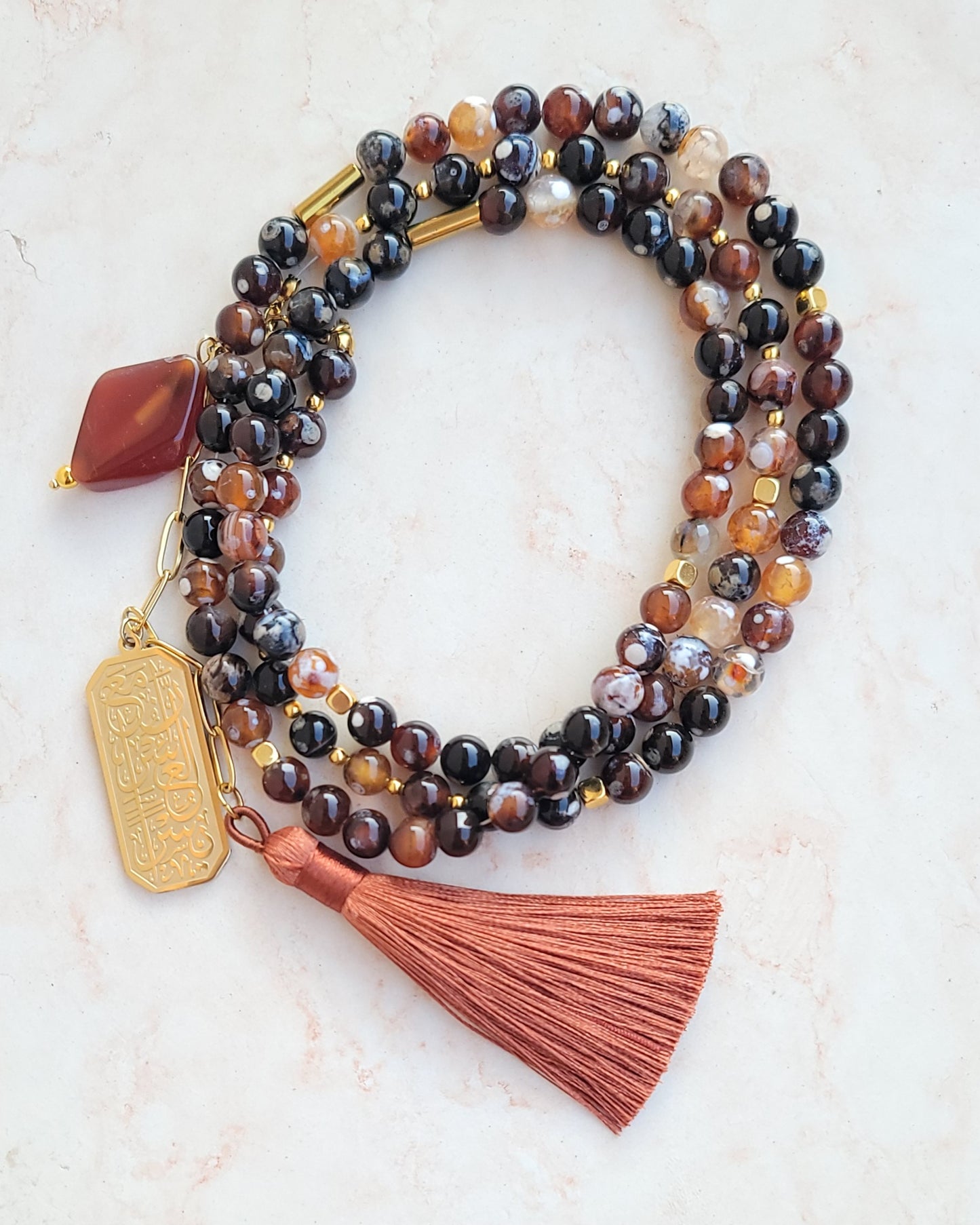 99 Wearable Long Agate Sebha / Necklace