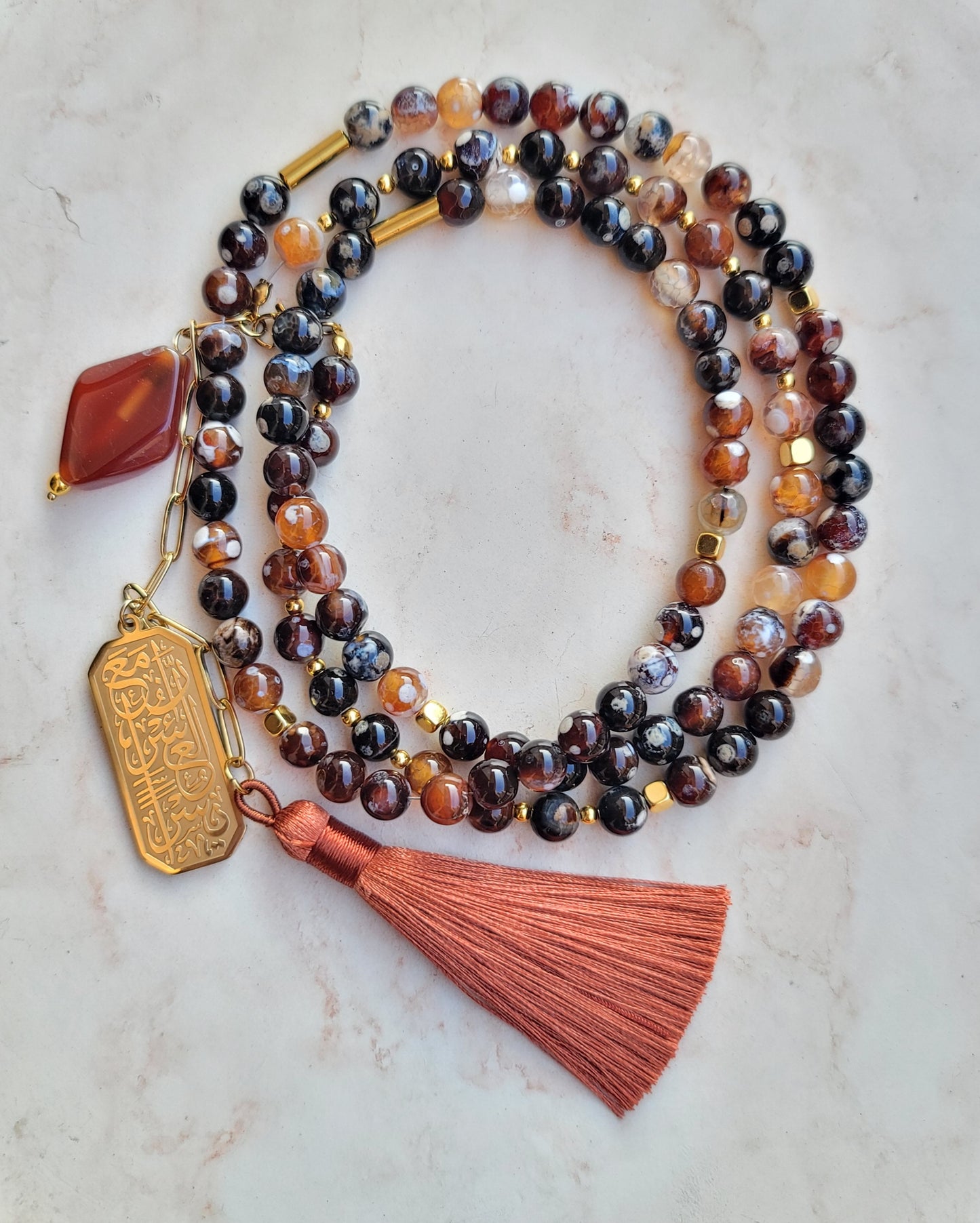 99 Wearable Long Agate Sebha / Necklace