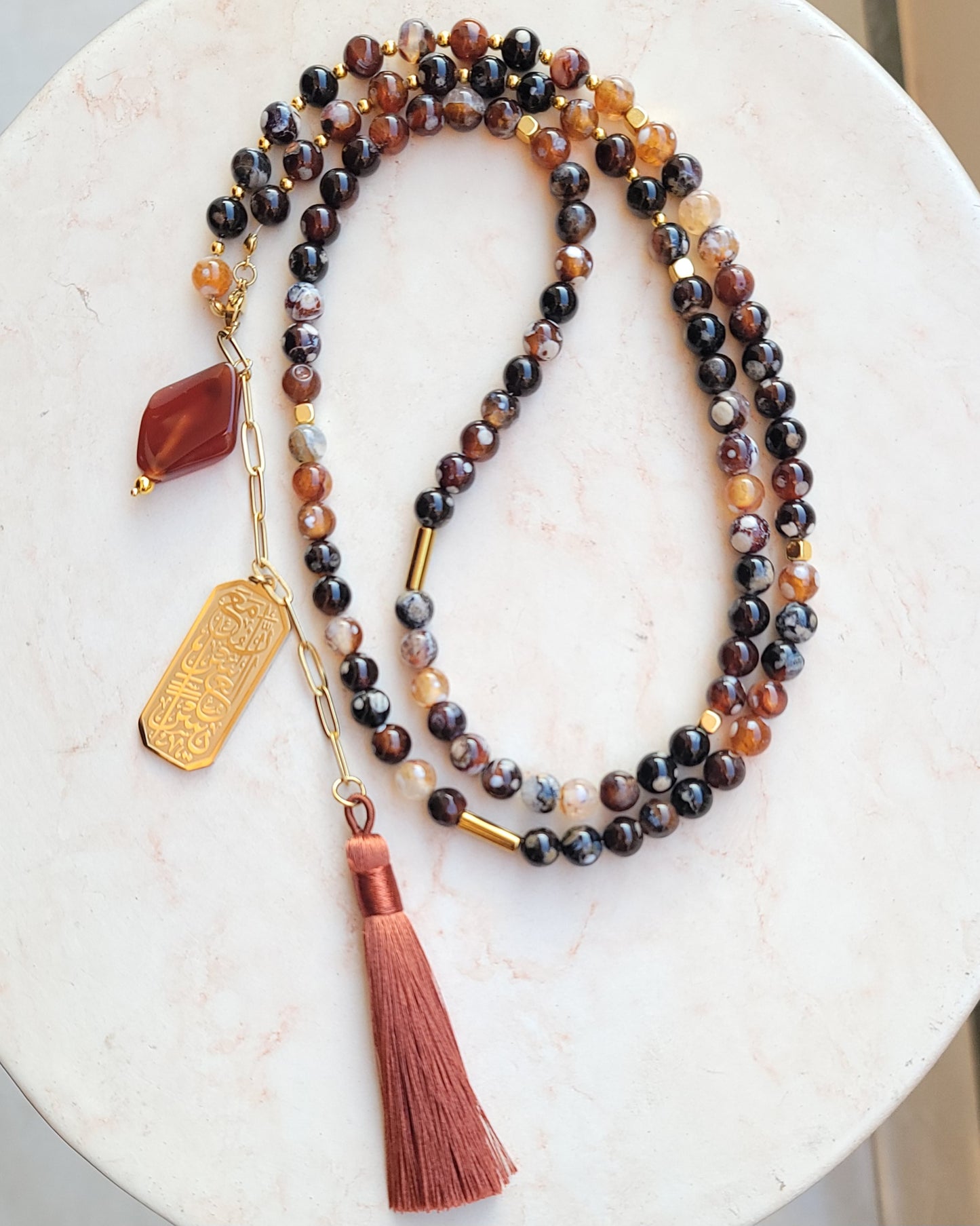 99 Wearable Long Agate Sebha / Necklace