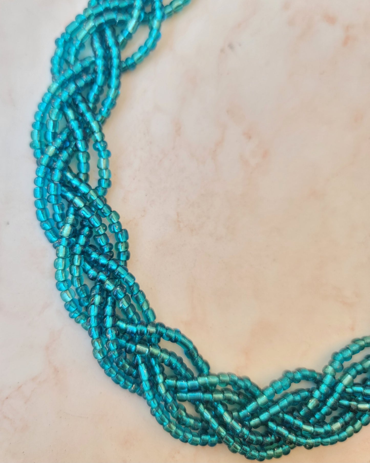Braided Glittery Beaded Necklace