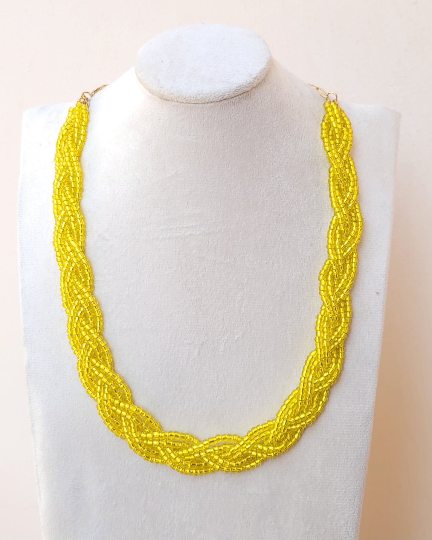 Braided Glittery Beaded Necklace