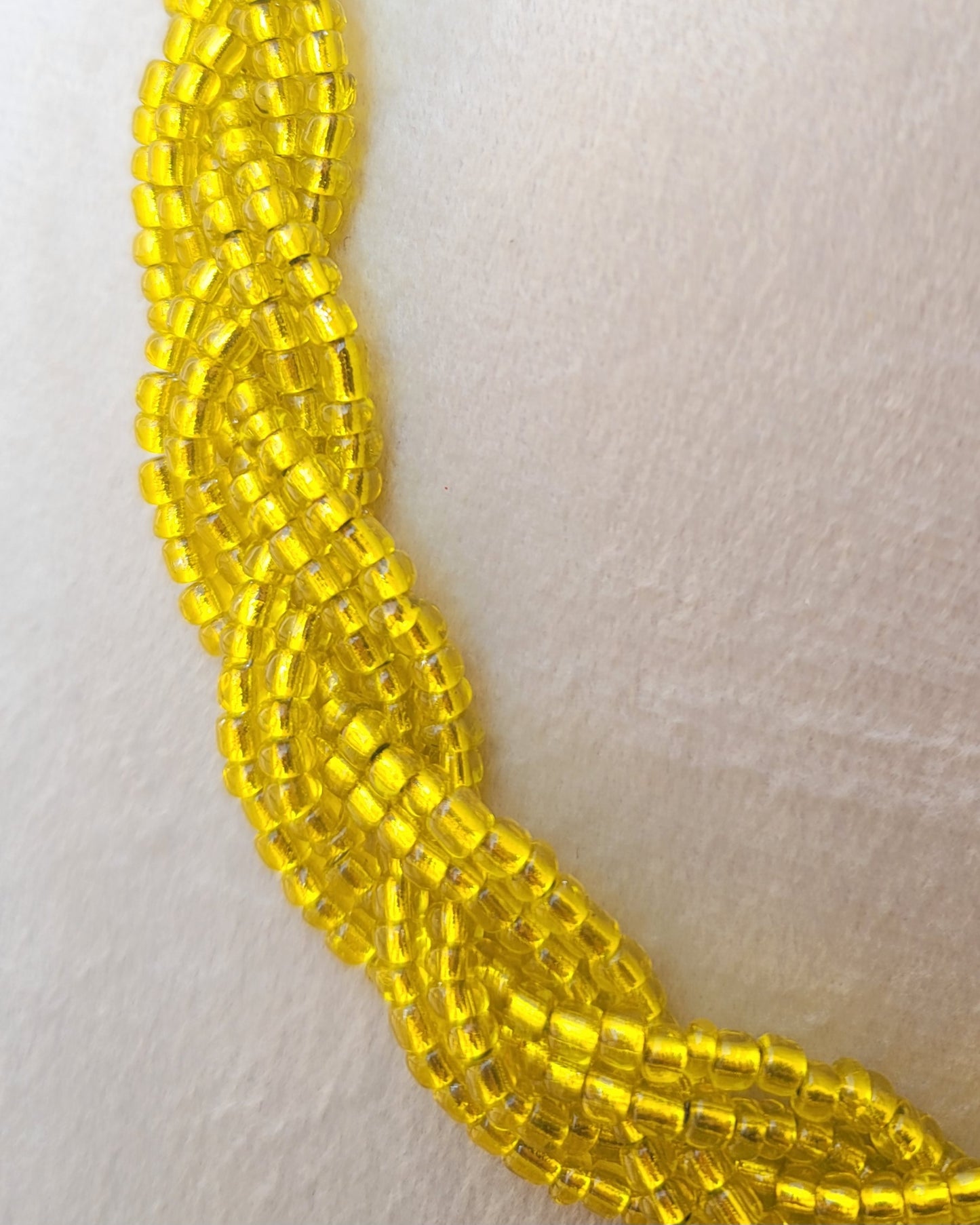 Braided Glittery Beaded Necklace