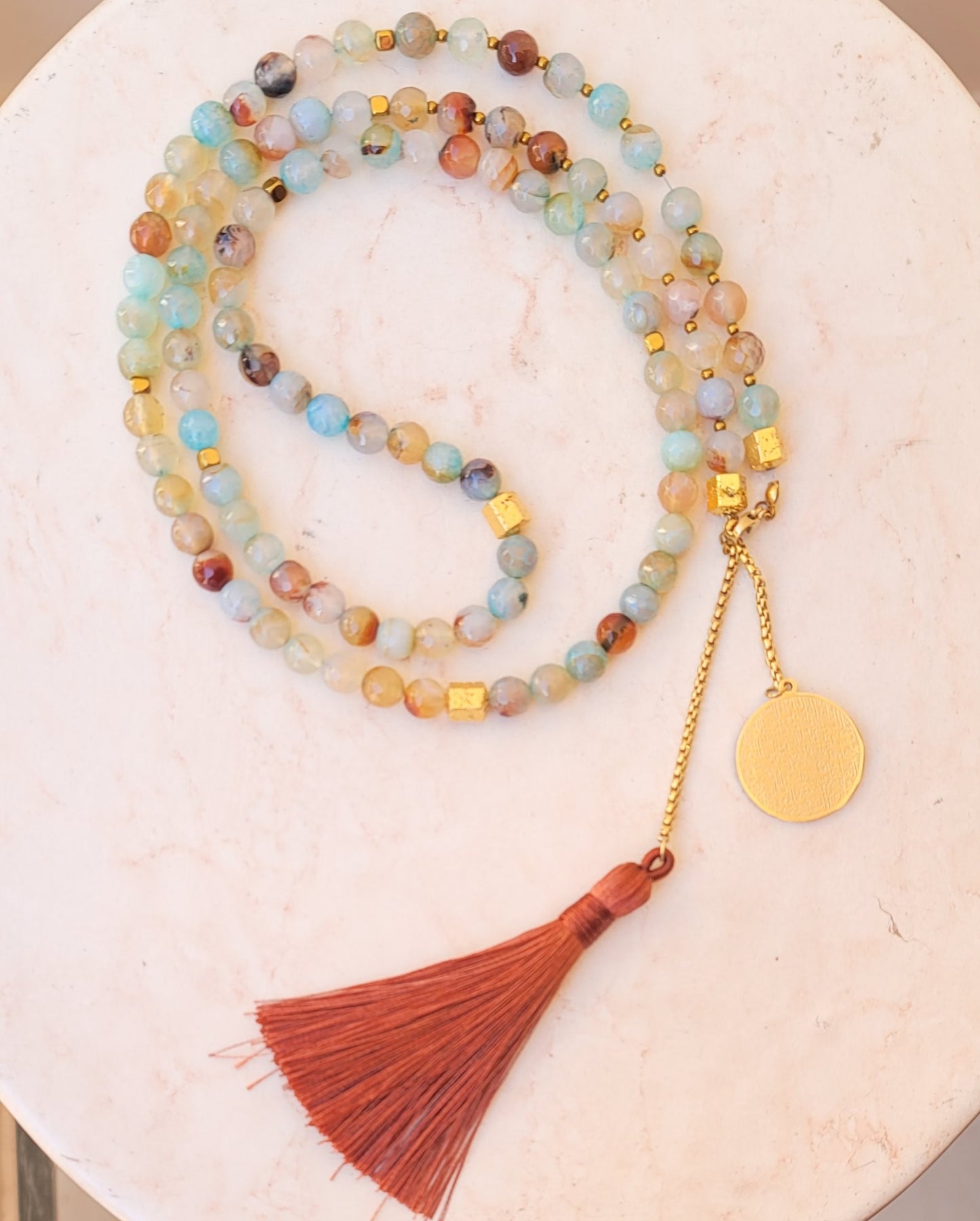 99 Wearable Long Agate Sebha / Necklace (Ayat Alkursi)
