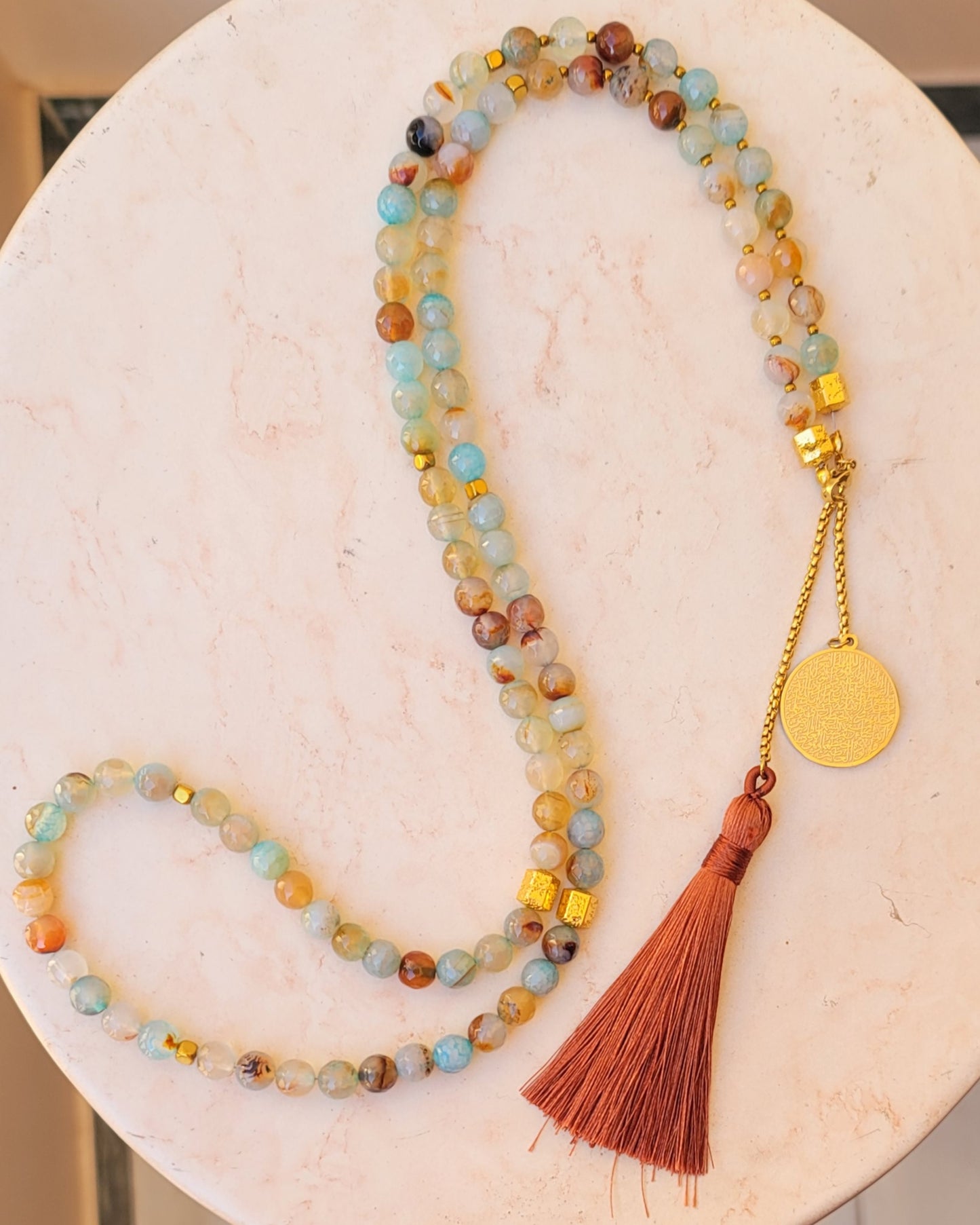 99 Wearable Long Agate Sebha / Necklace (Ayat Alkursi)
