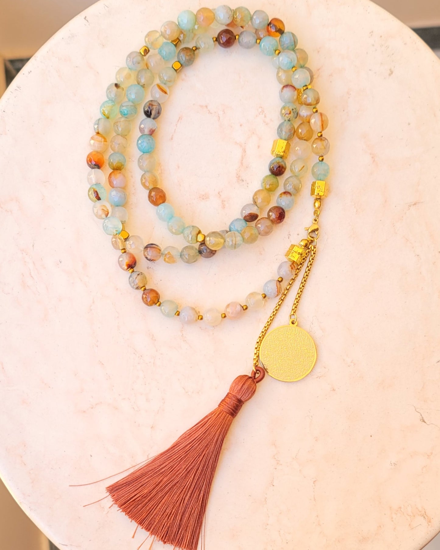 99 Wearable Long Agate Sebha / Necklace (Ayat Alkursi)