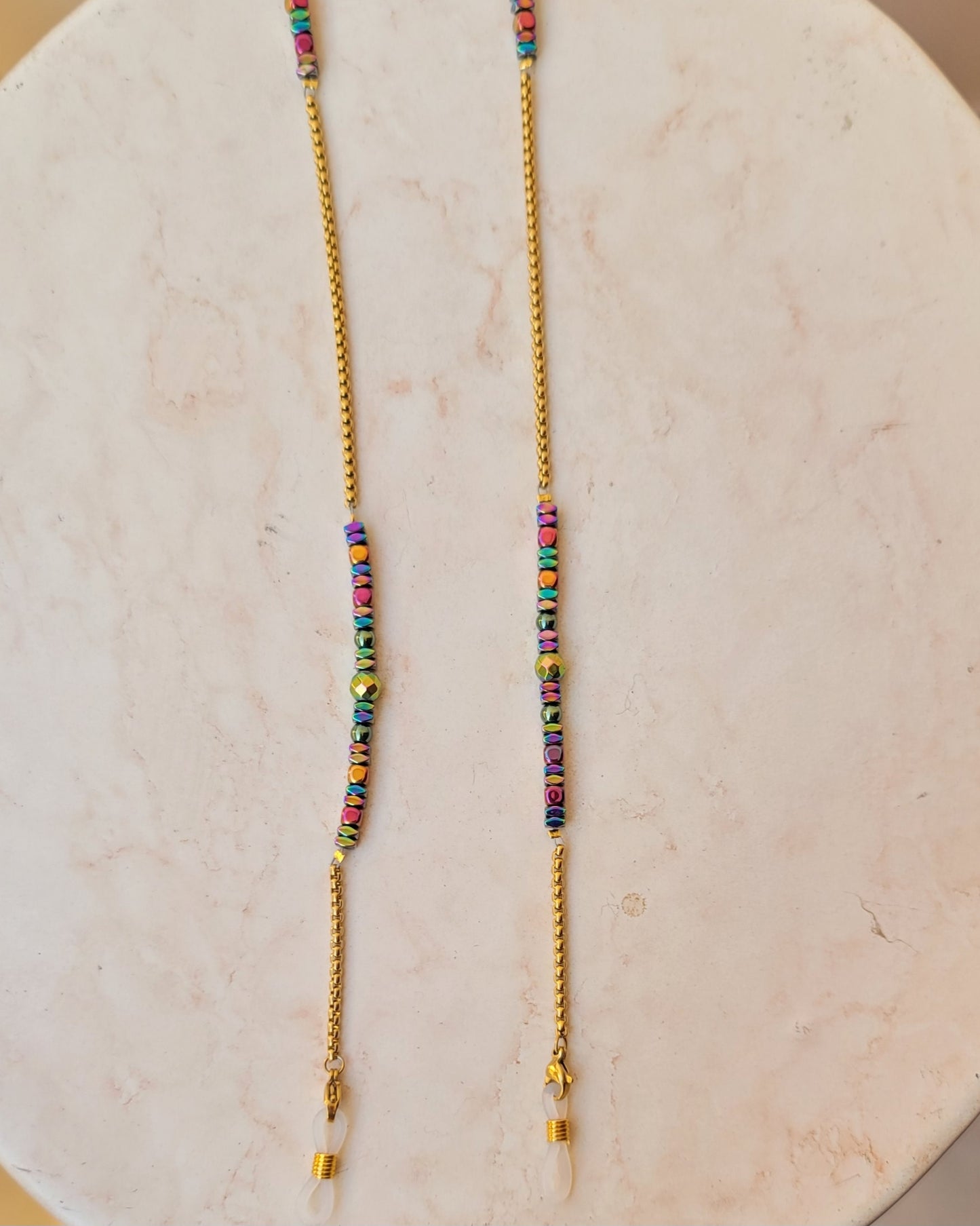 Stainless Steel & Hematite Sunglasses Cord / Multiuse Chain
