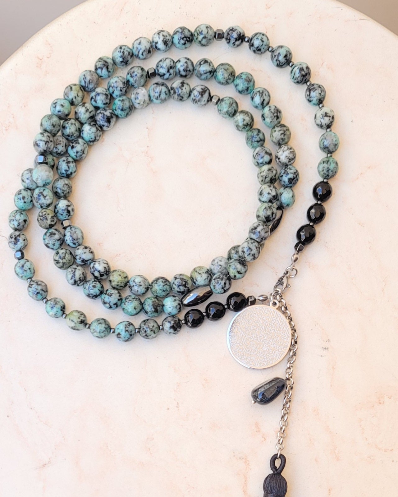 99 Wearable Long Agate Sebha / Necklace (Ayat Alkursi)