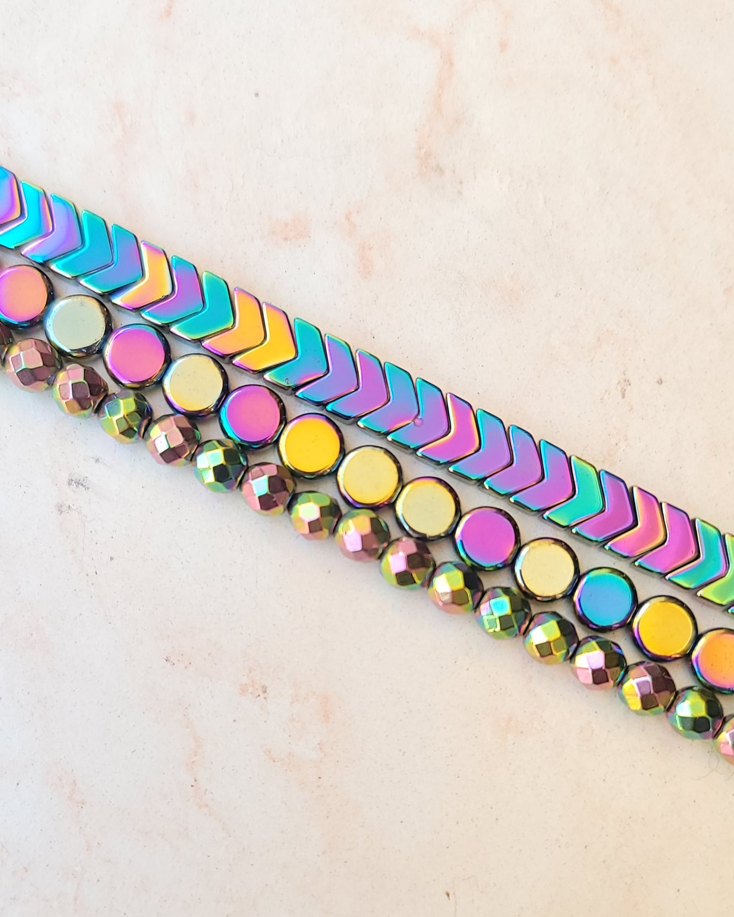 3 Pcs Hematite Thread Bracelet Set