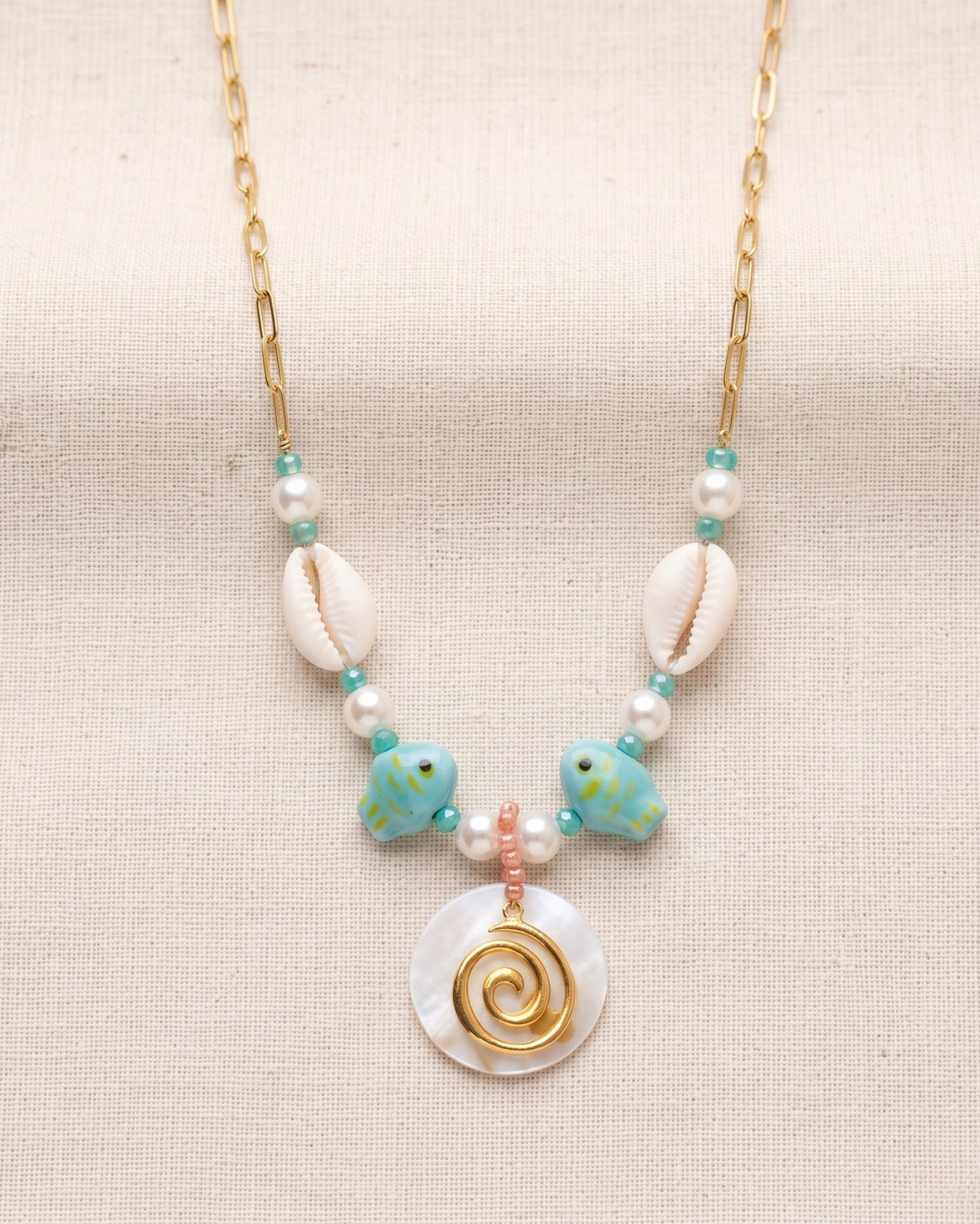 Stainless Steel Summer Necklace With Charms