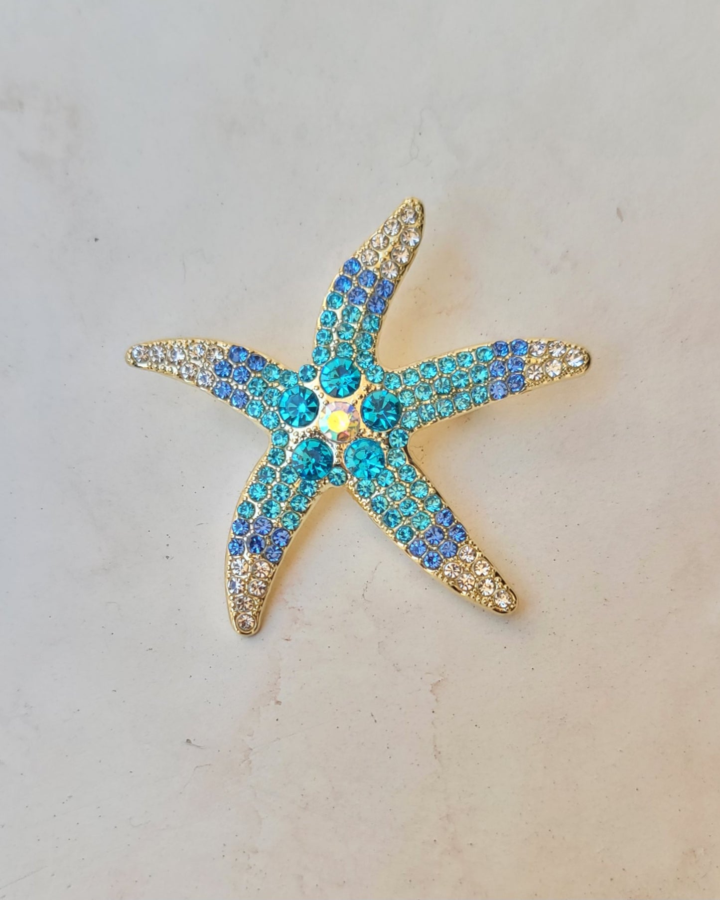 Starfish Brooch - Baby Blue