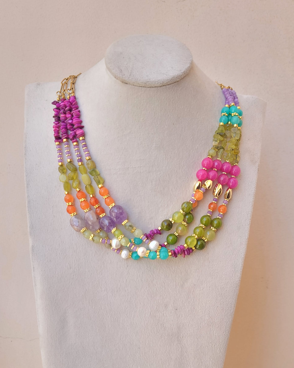 Colorful Natural Stones Necklace