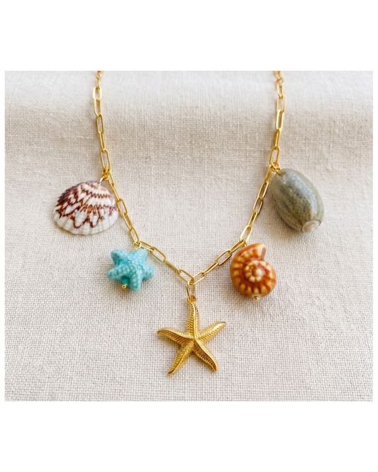 Stainless Steel Summer Necklace With Charms