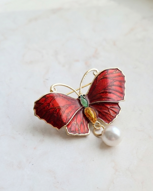 Red Butterfly Brooch