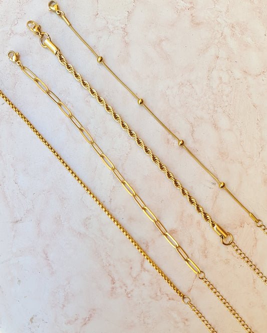 Minimalist Gold Plated Stainless Steel Bracelets