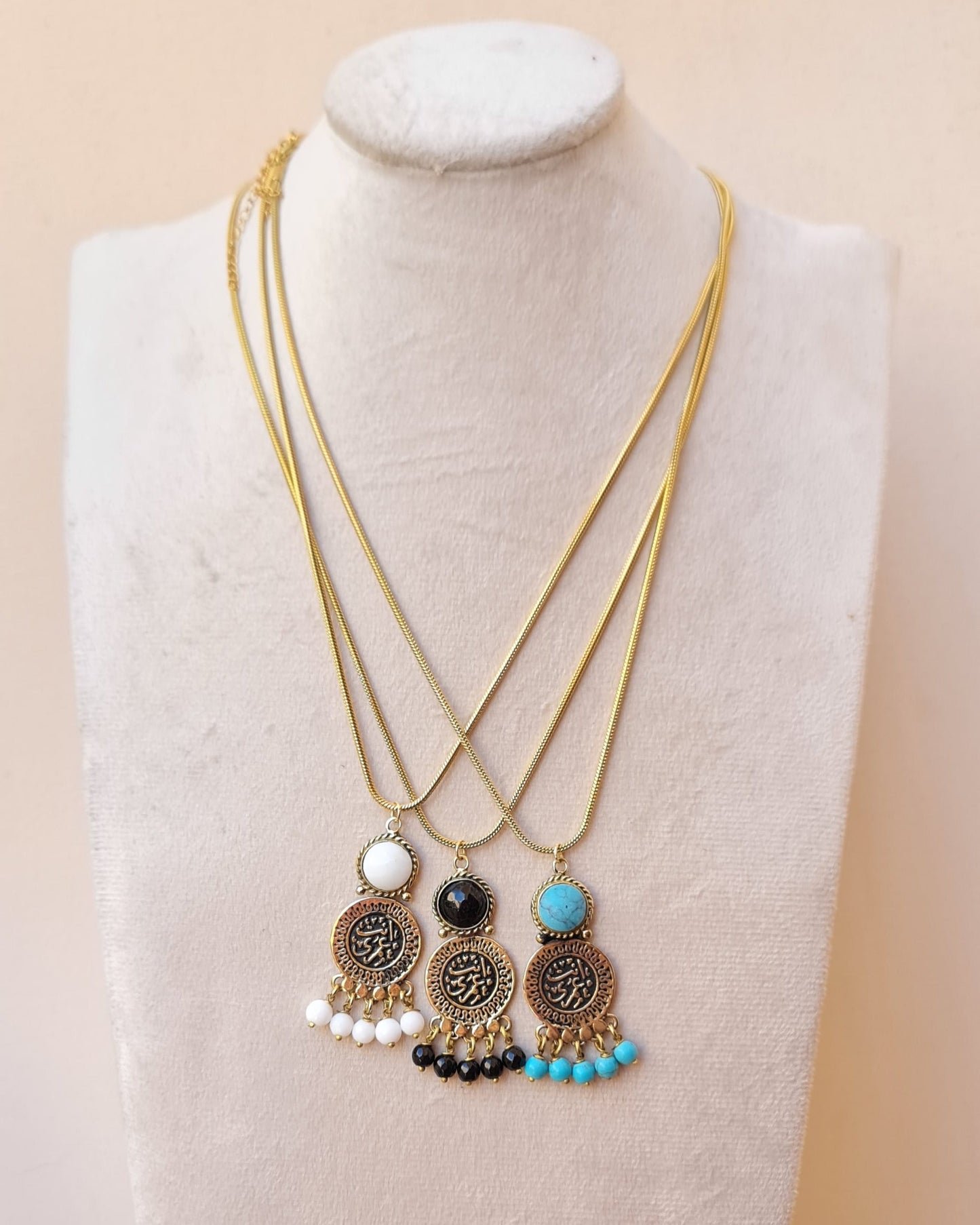 Vintage Copper & Stones Necklaces