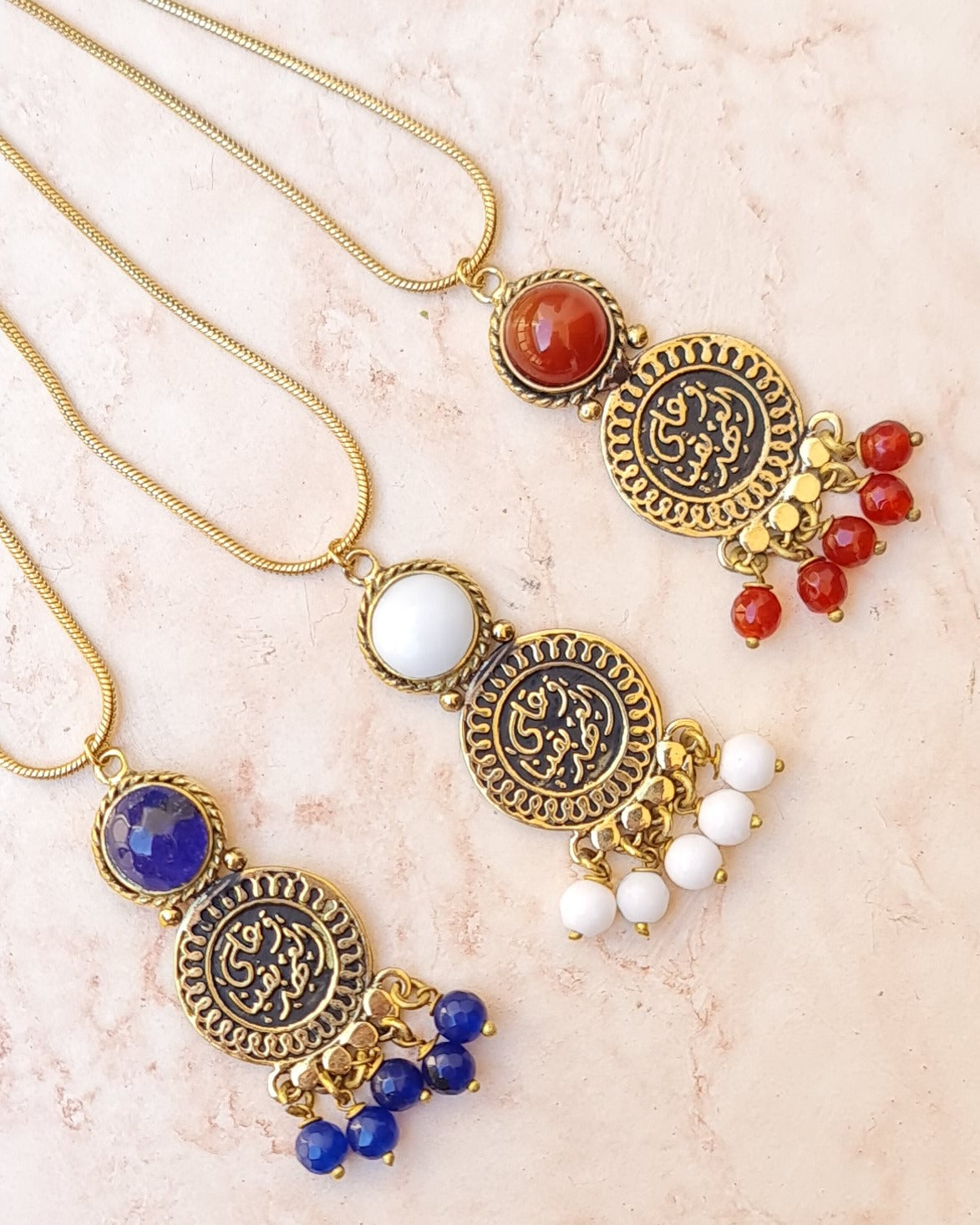 Vintage Copper & Stones Necklaces
