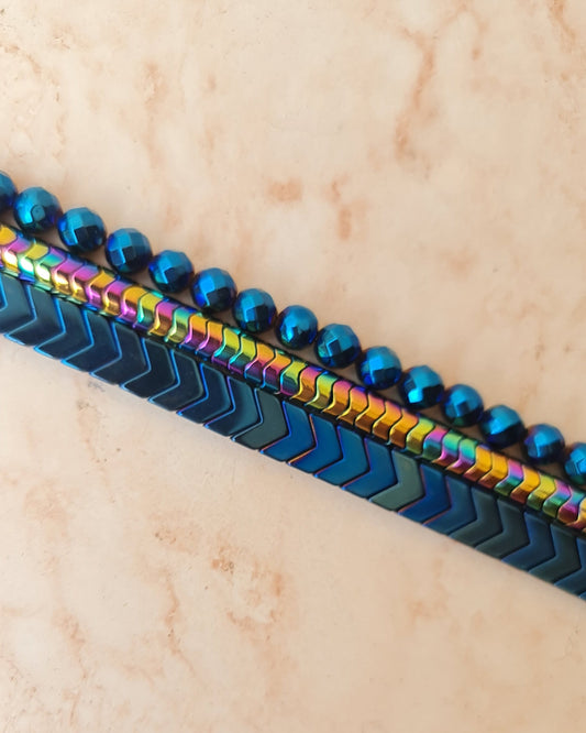 3 pcs Hematite Bracelet Set