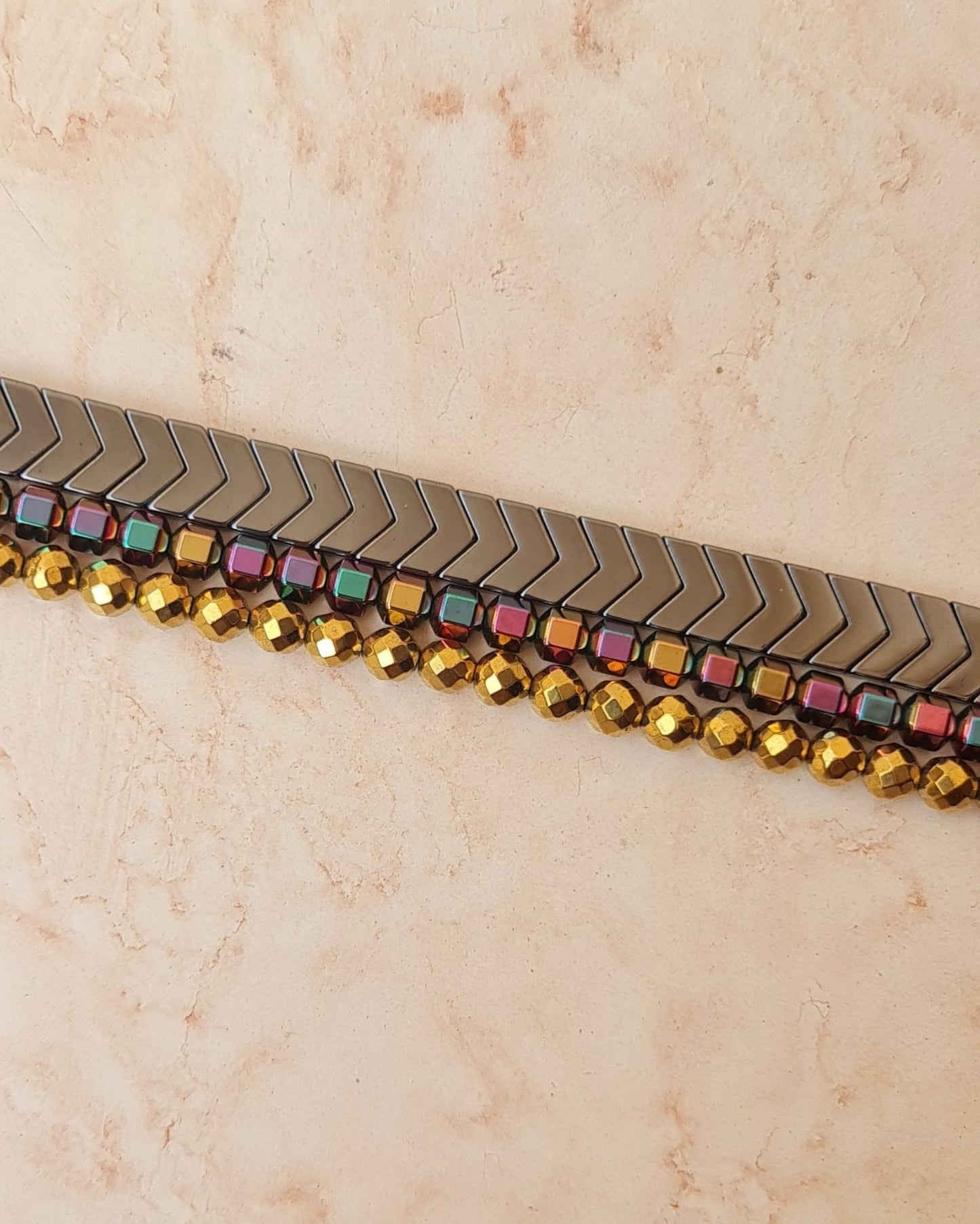 3 pcs Hematite Bracelet Set