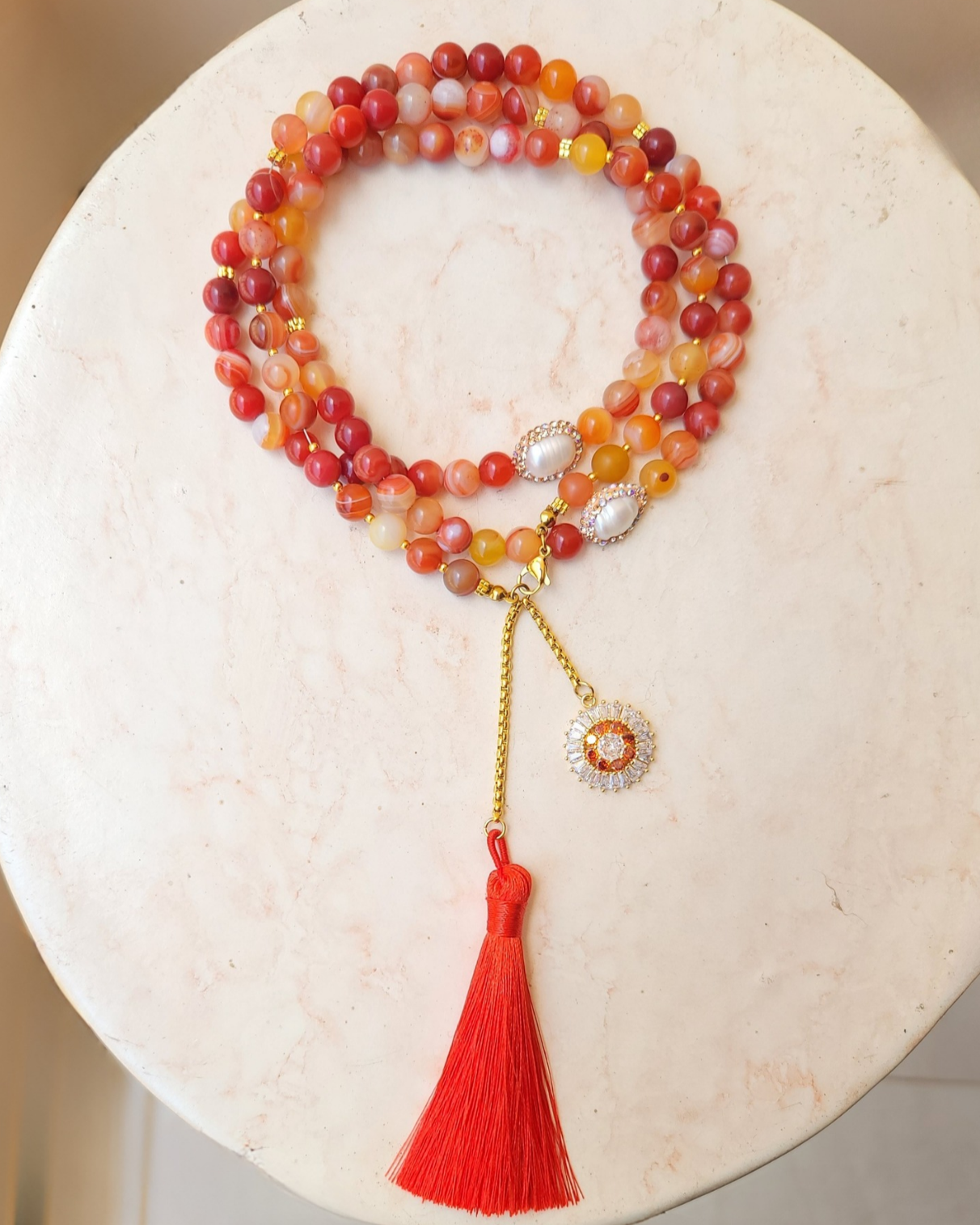 99 Wearable Long Agate Sebha / Necklace