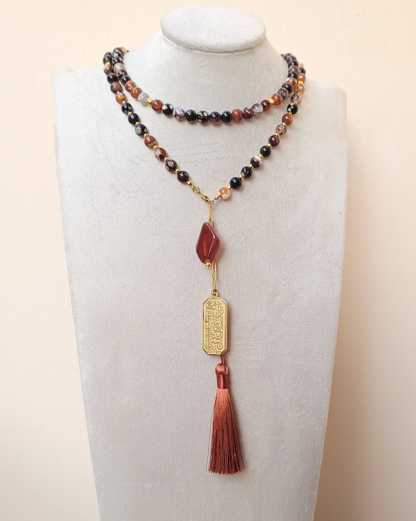 99 Wearable Long Agate Sebha / Necklace