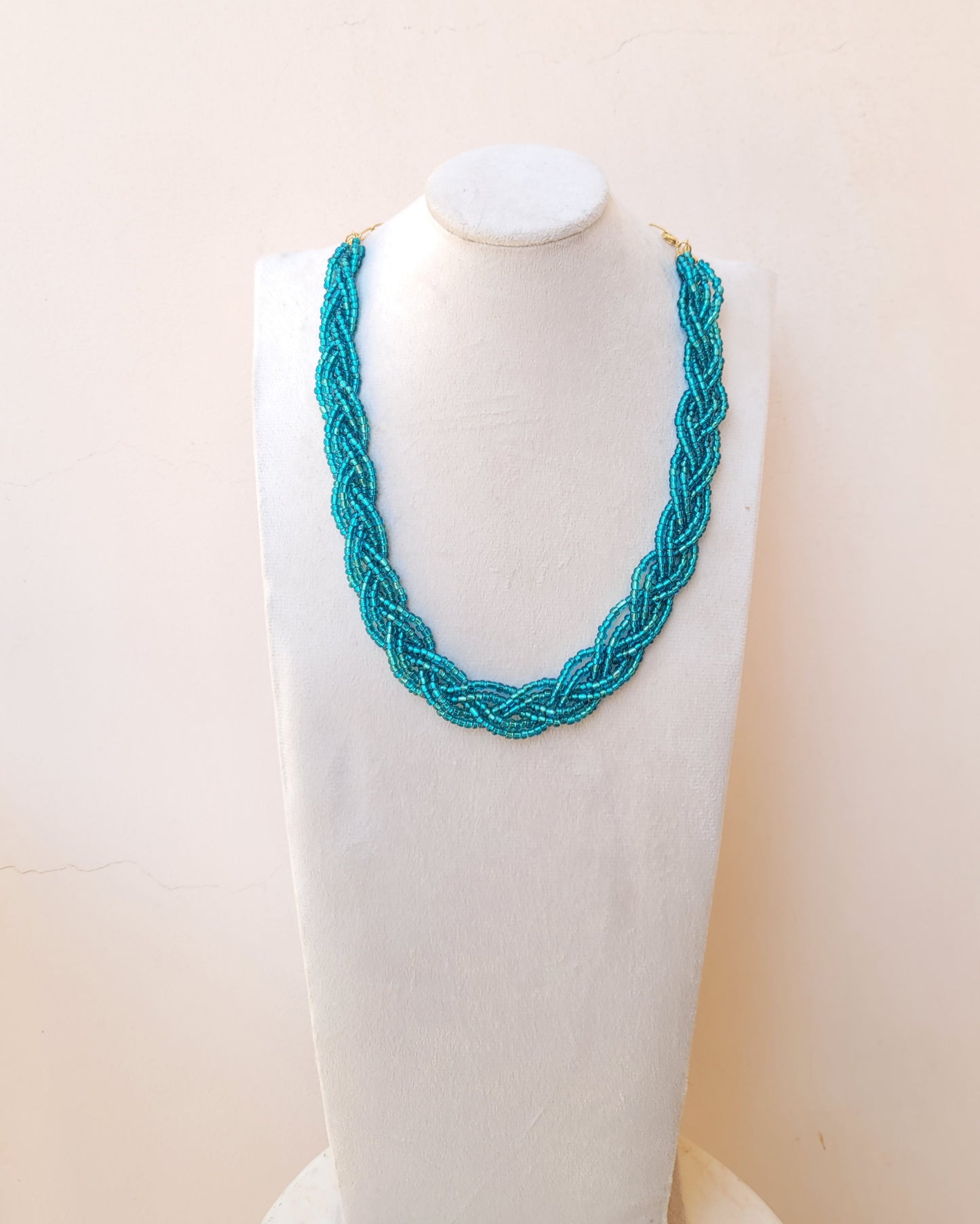 Braided Glittery Beaded Necklace
