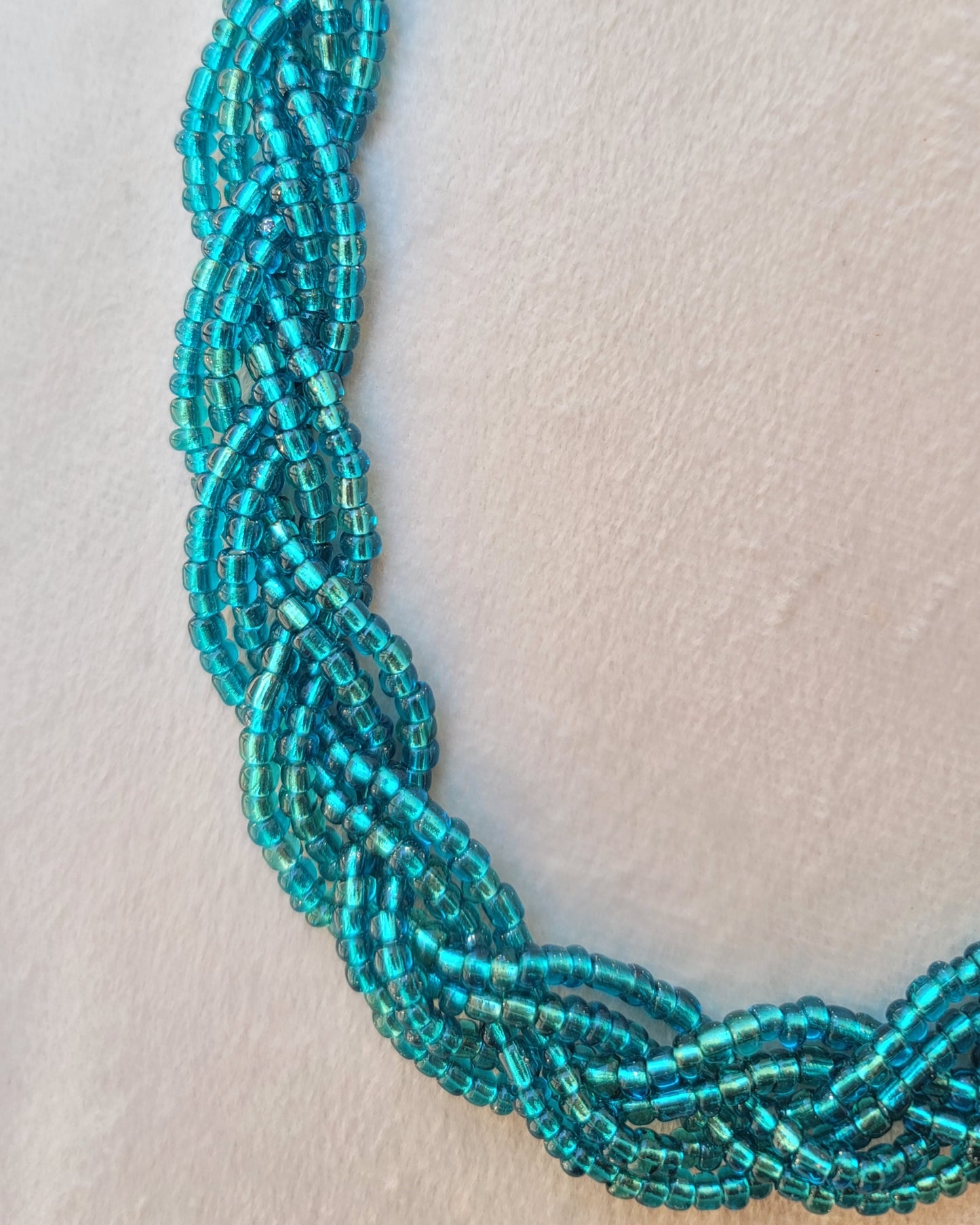 Braided Glittery Beaded Necklace