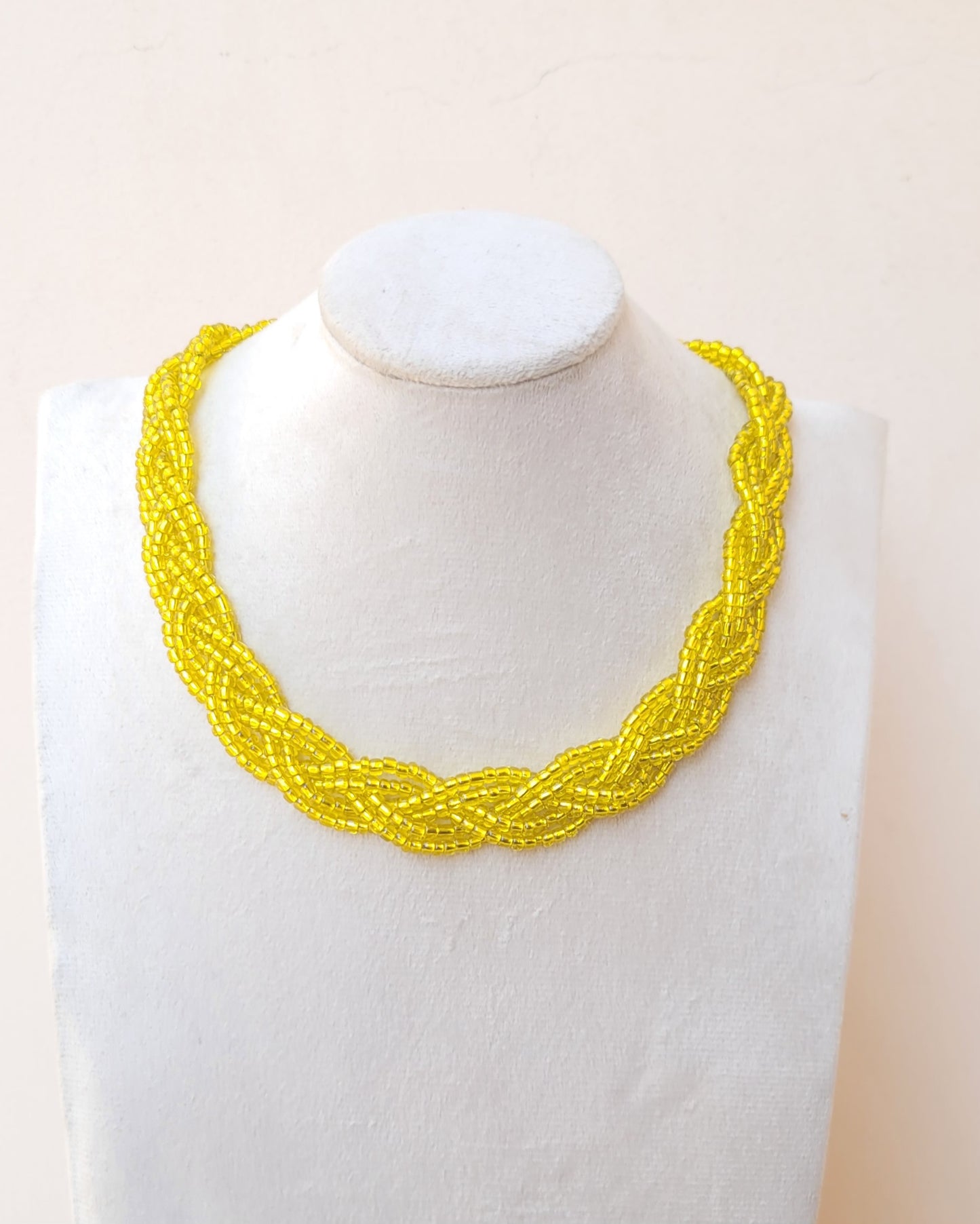 Braided Glittery Beaded Necklace