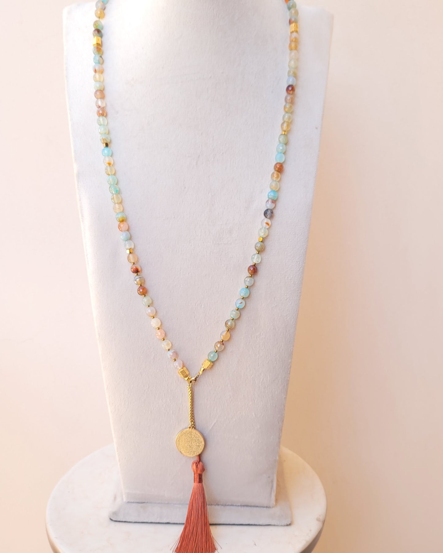 99 Wearable Long Agate Sebha / Necklace (Ayat Alkursi)