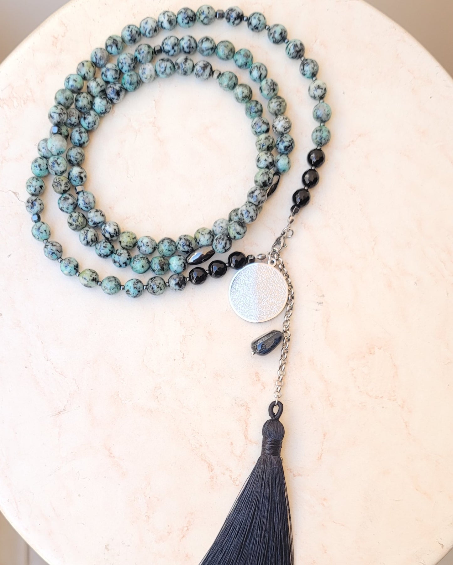 99 Wearable Long Agate Sebha / Necklace (Ayat Alkursi)