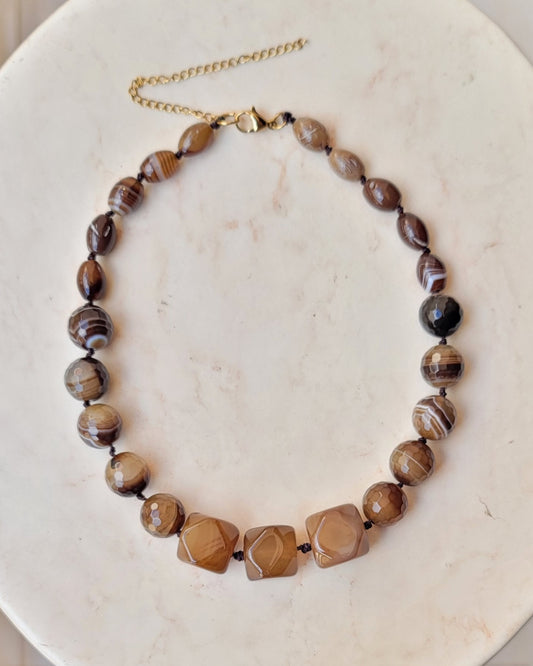 Chunky Brown Agate Necklace