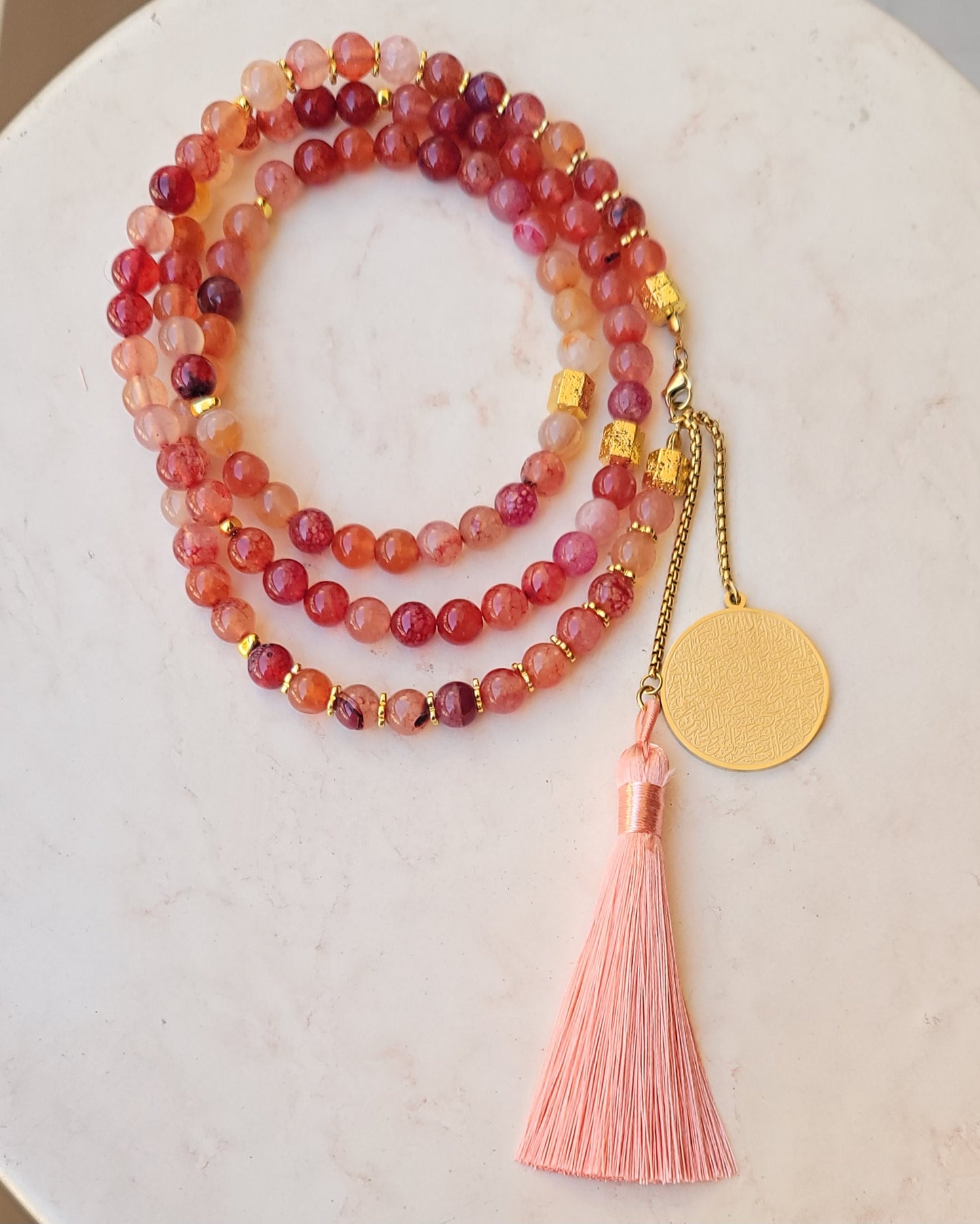 99 Wearable Long Agate Sebha / Necklace (Ayat Alkursi)