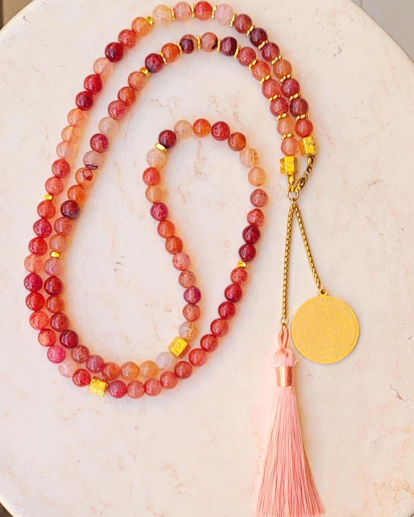 99 Wearable Long Agate Sebha / Necklace (Ayat Alkursi)