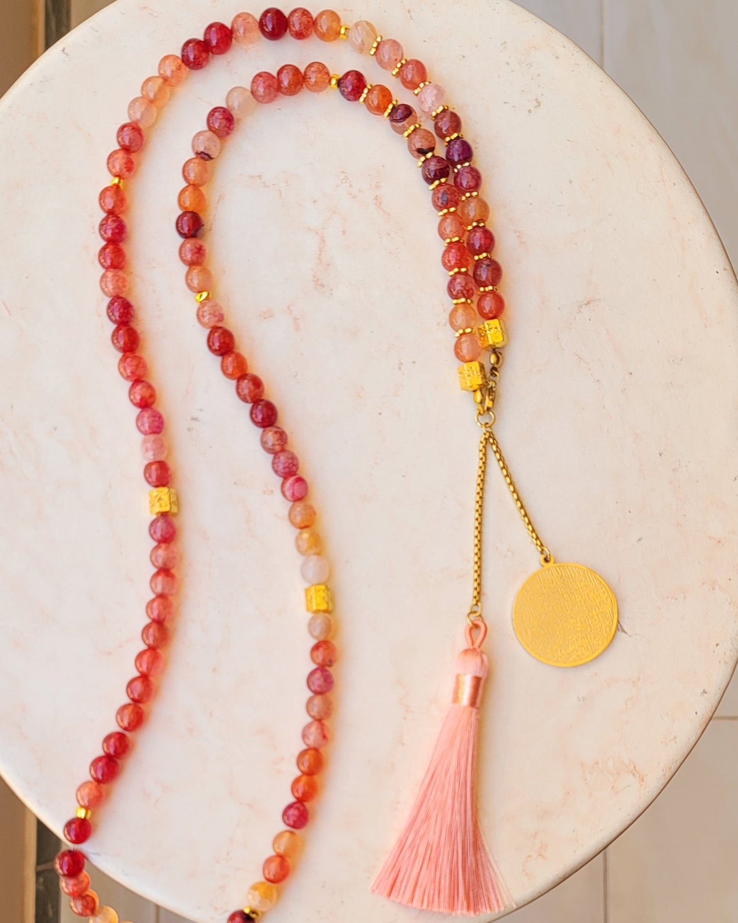 99 Wearable Long Agate Sebha / Necklace (Ayat Alkursi)