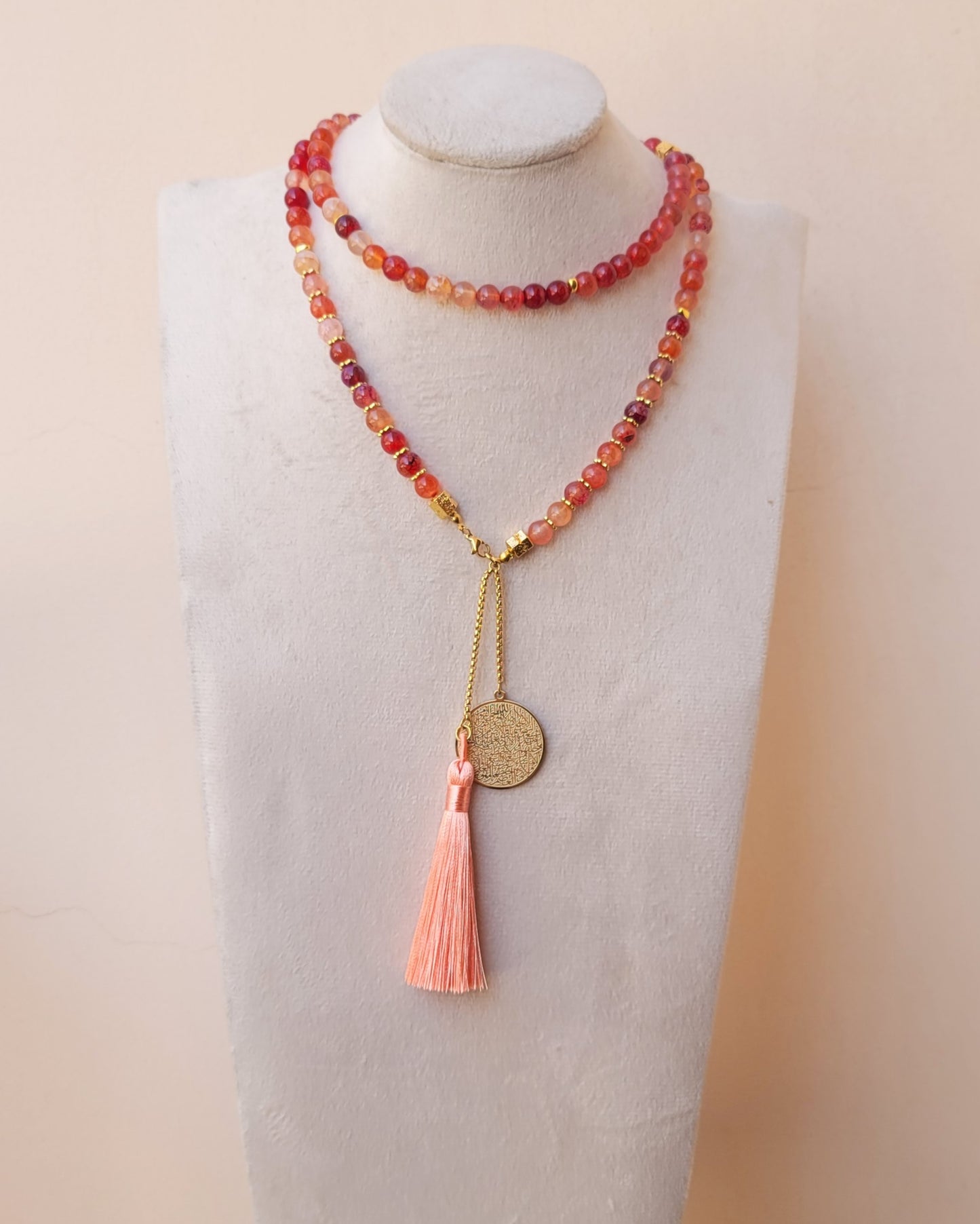 99 Wearable Long Agate Sebha / Necklace (Ayat Alkursi)