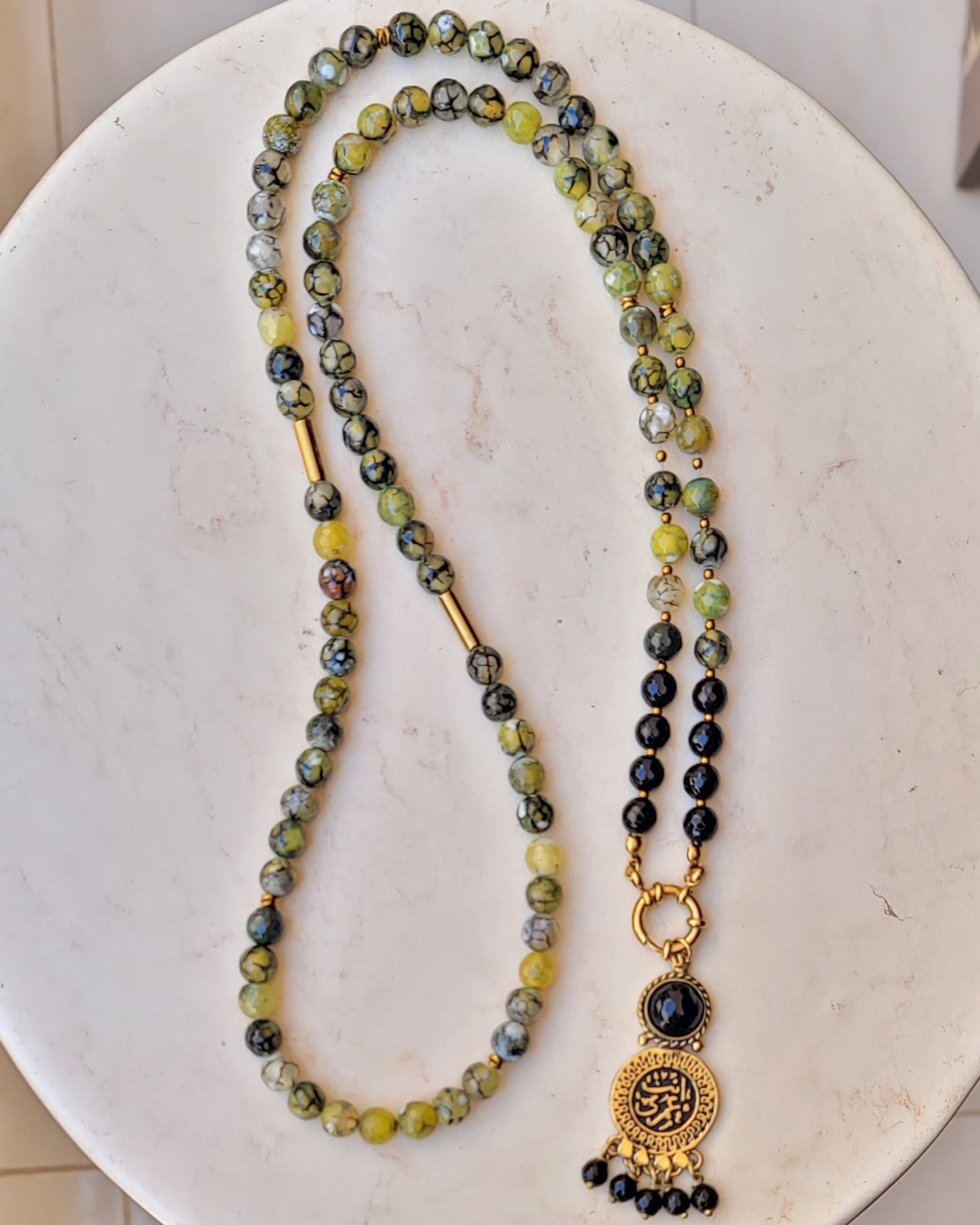 99 Wearable Long Agate Sebha / Necklace