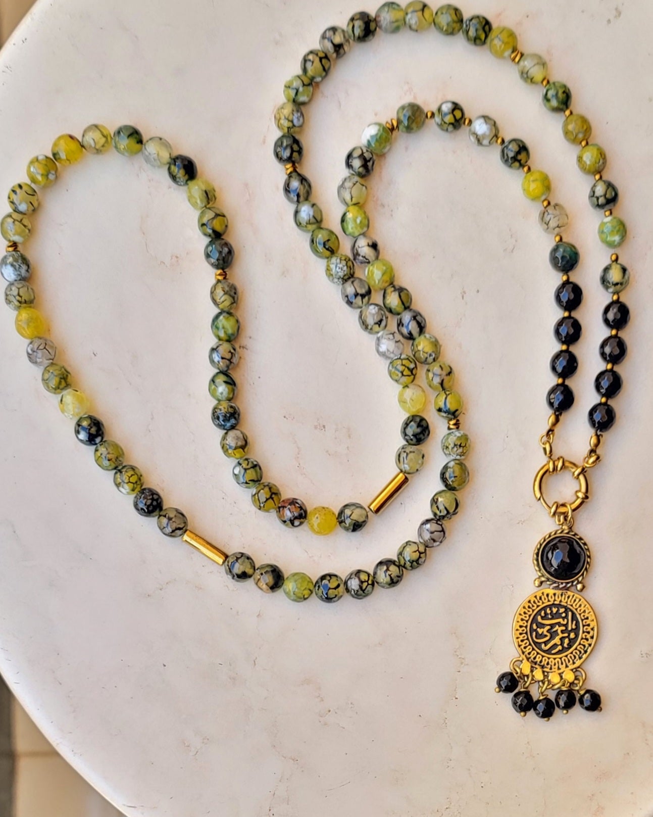 99 Wearable Long Agate Sebha / Necklace
