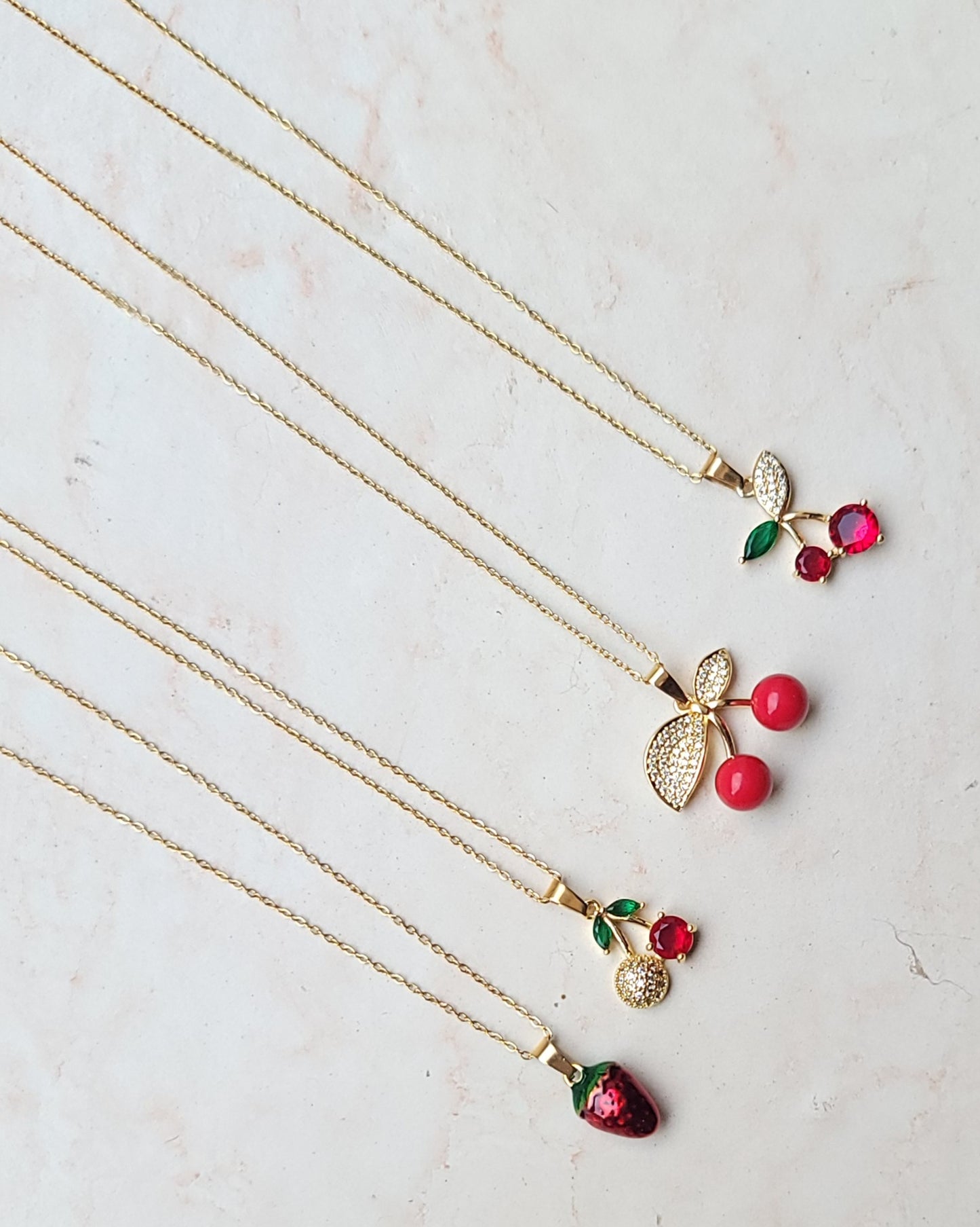 Stainless Steel Chains With Zircon Pendants