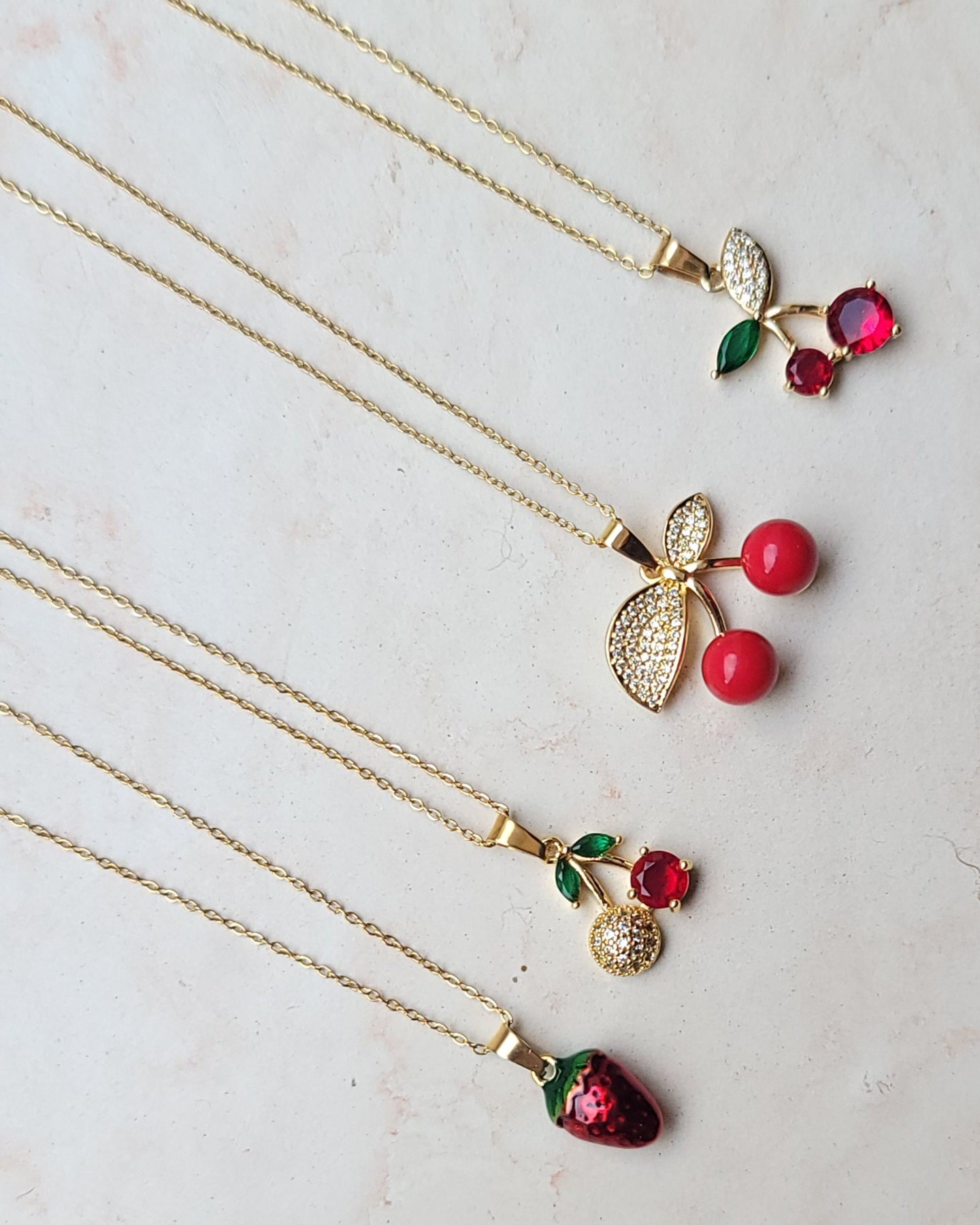 Stainless Steel Chains With Zircon Pendants