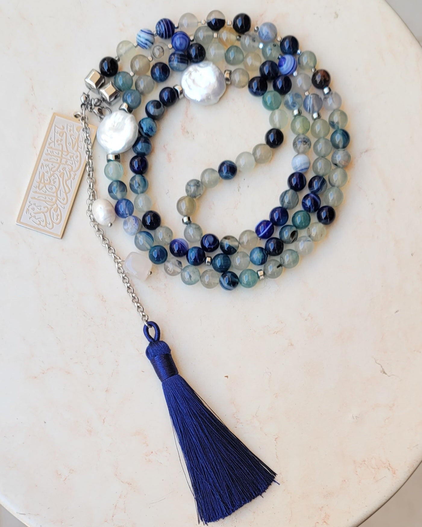 99 Wearable Long Agate Sebha / Necklace